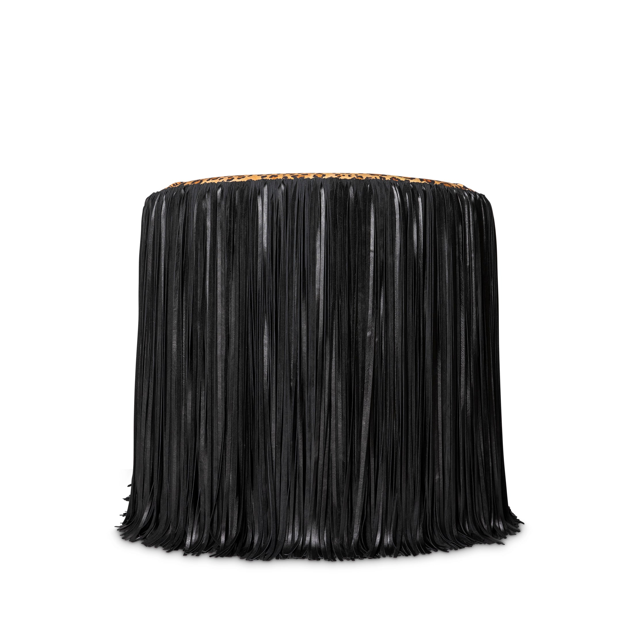 Safari Spot Shaggy Leather Swivel Chair