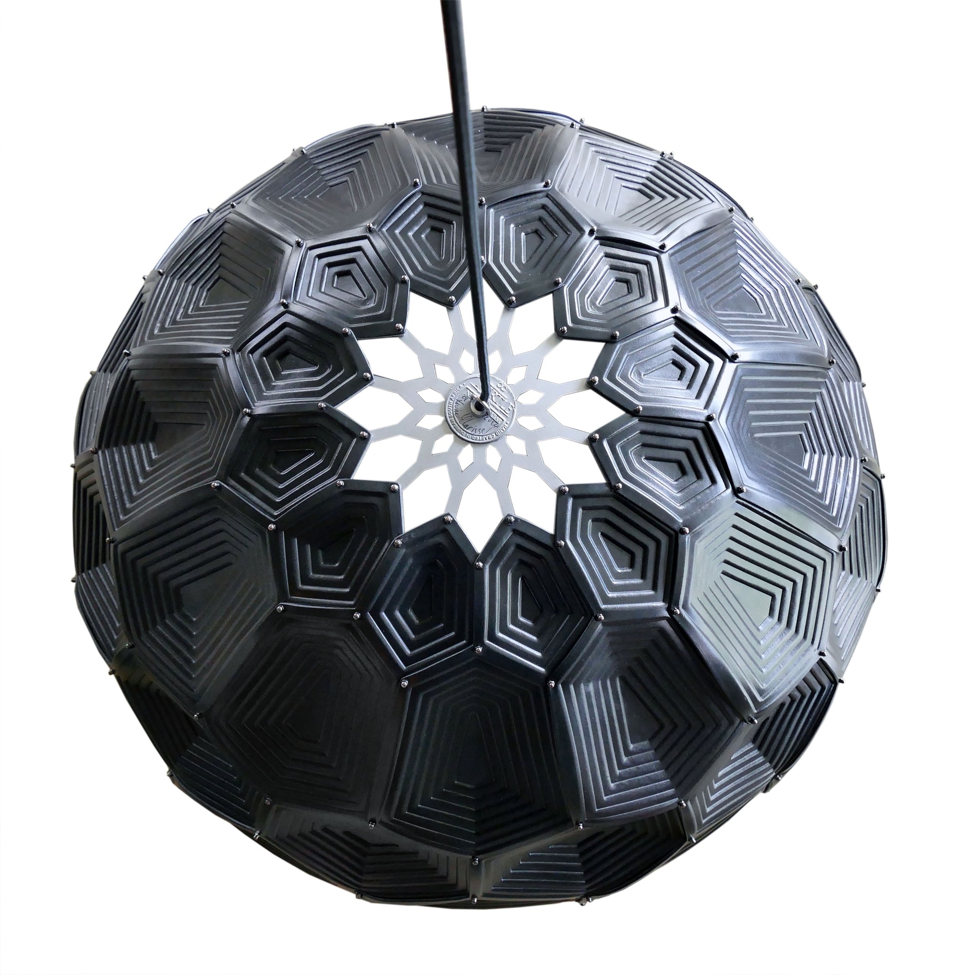 Turtle Dome Light - Embossed Black Leather