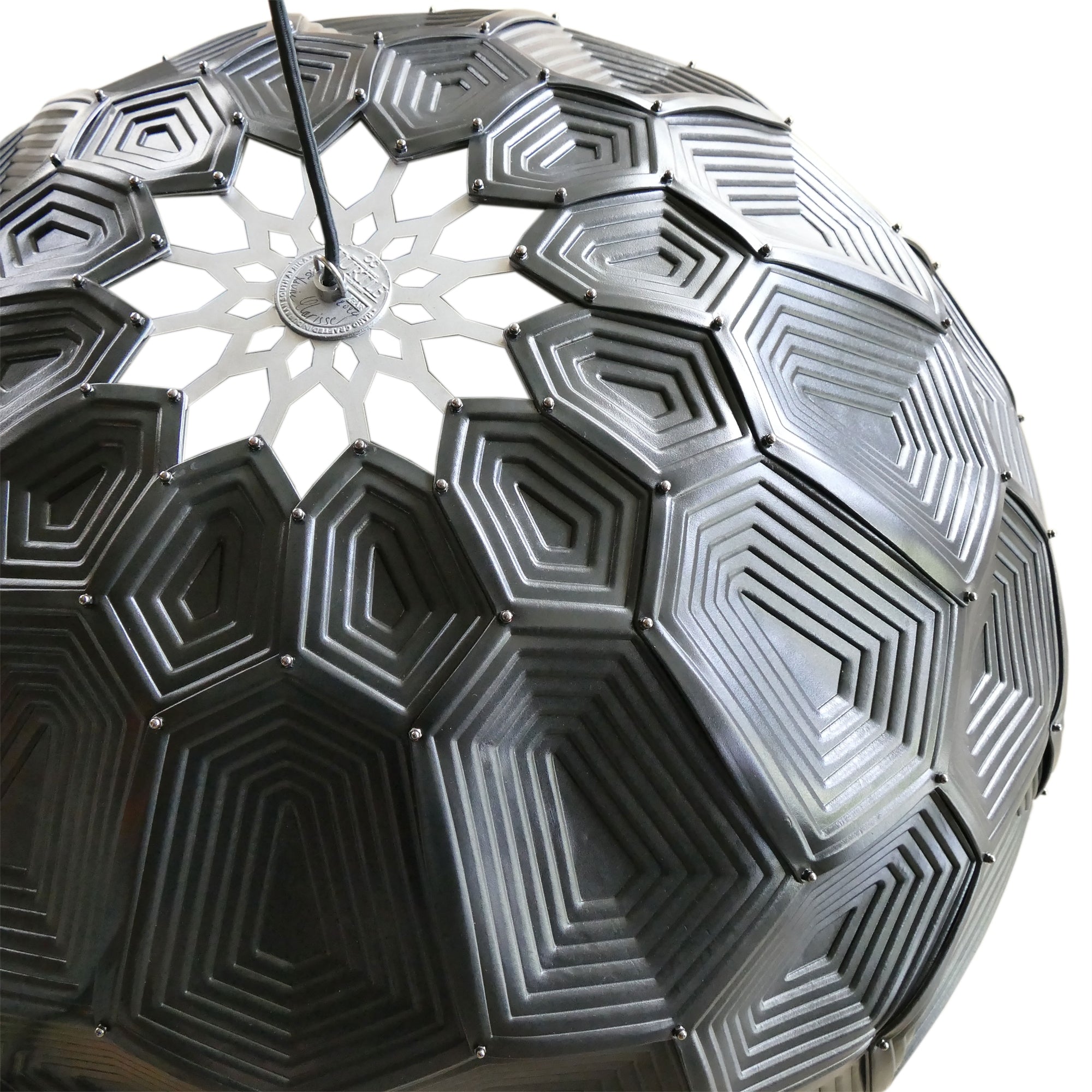 Turtle Dome Light - Embossed Black Leather
