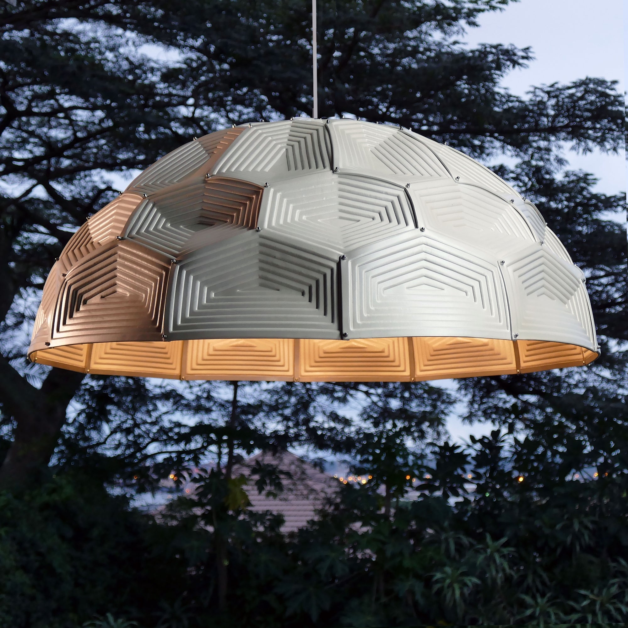 Turtle Dome Light - Embossed Pearl Leather