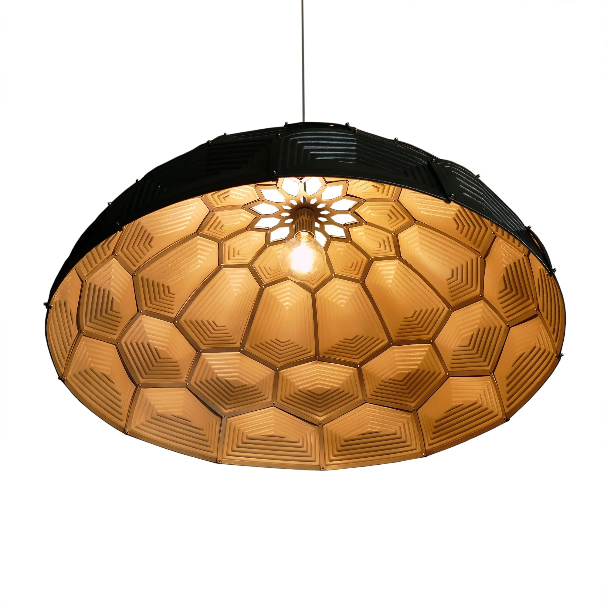 Turtle Dome Light - Embossed Black Leather