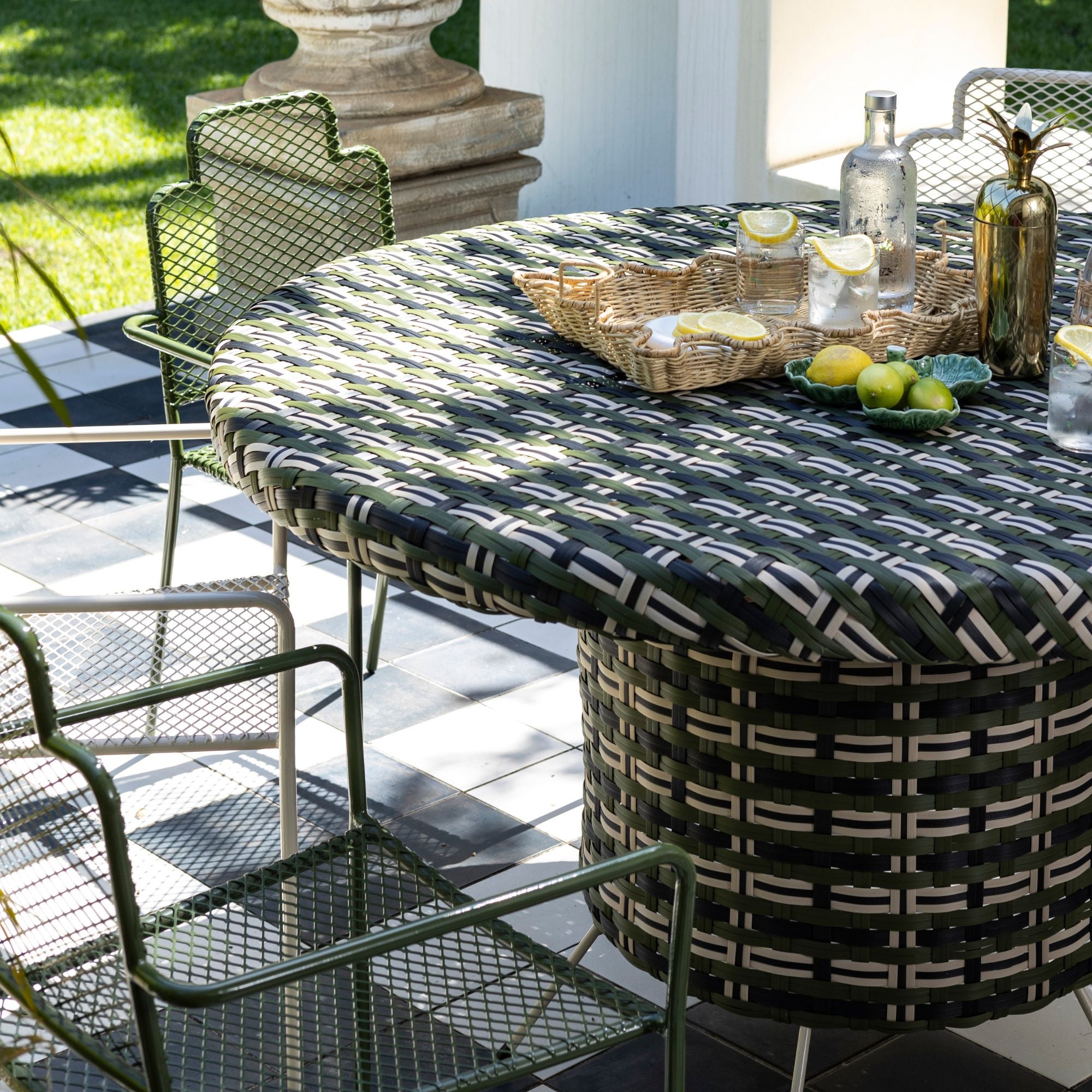 Woven Outdoor Dining Table - Palm