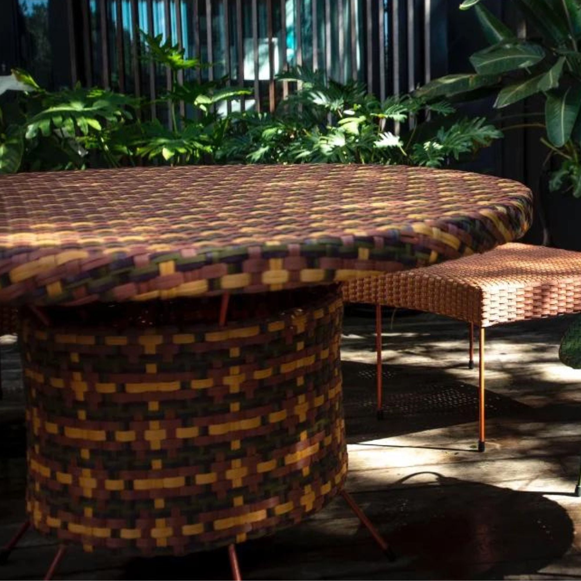 Woven Outdoor Dining Table - Spice