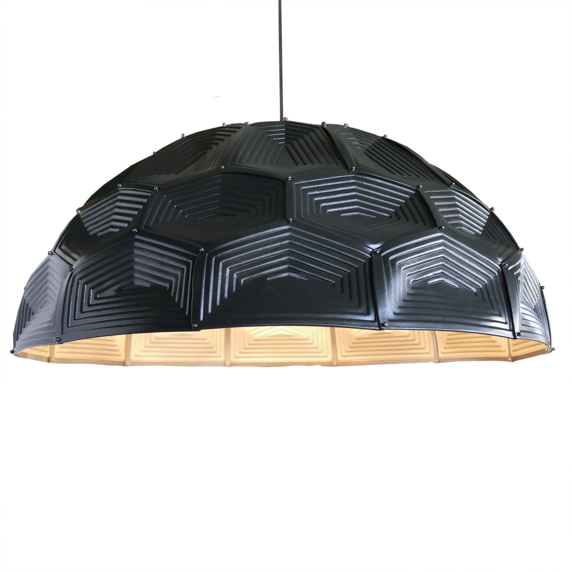 Turtle Dome Light - Embossed Black Leather