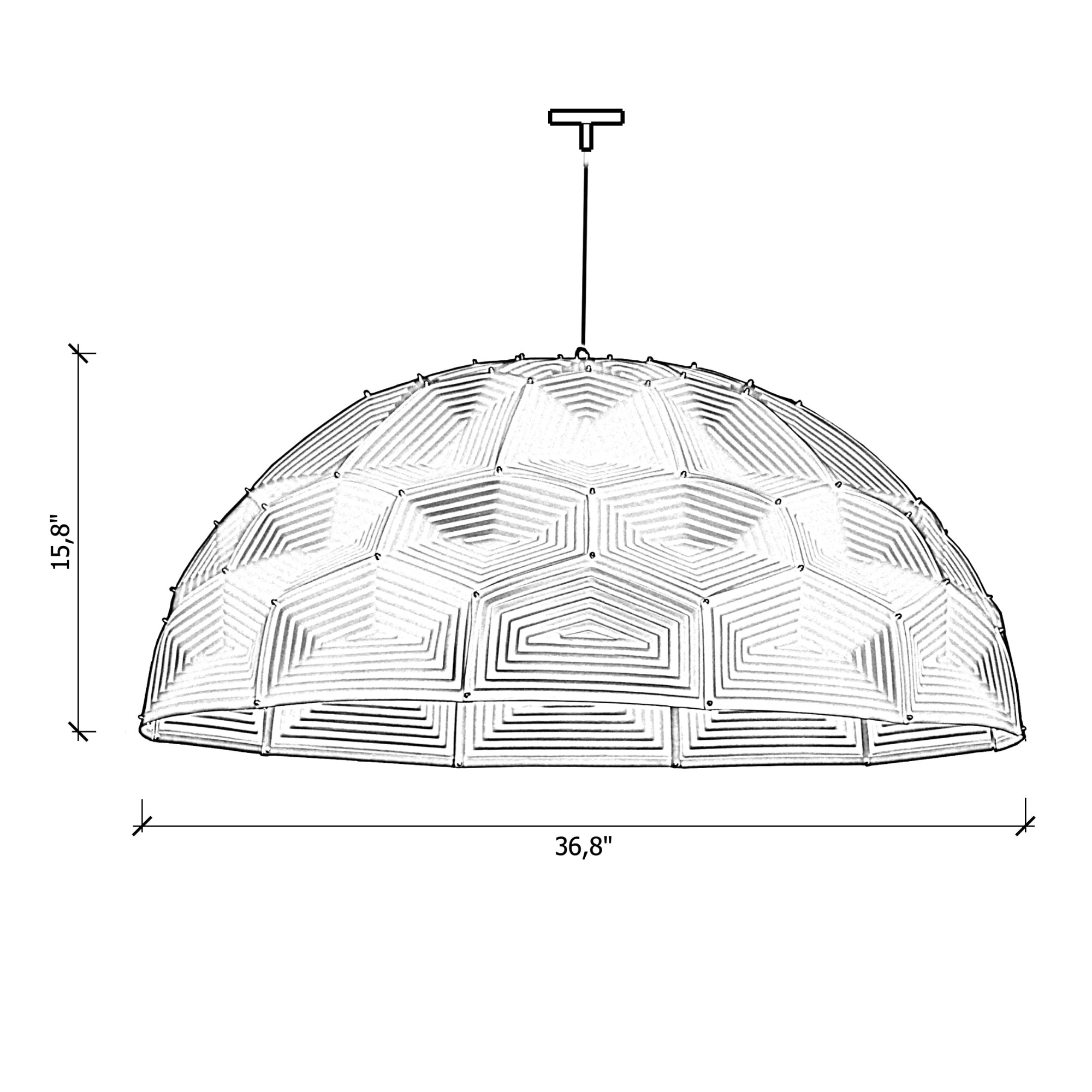Turtle Dome Light - Embossed Pearl Leather