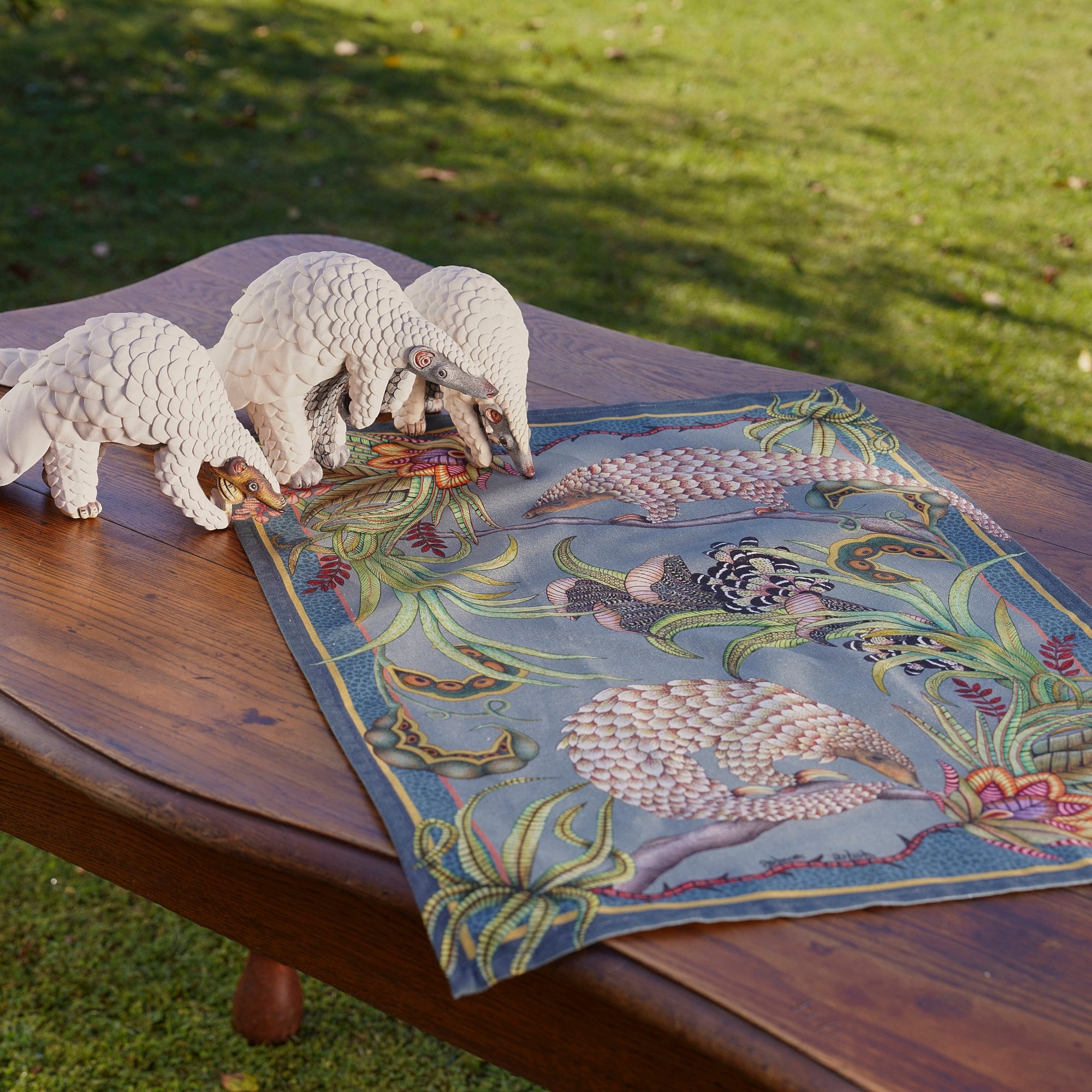 Pangolin Pair Tea Towel - Ash