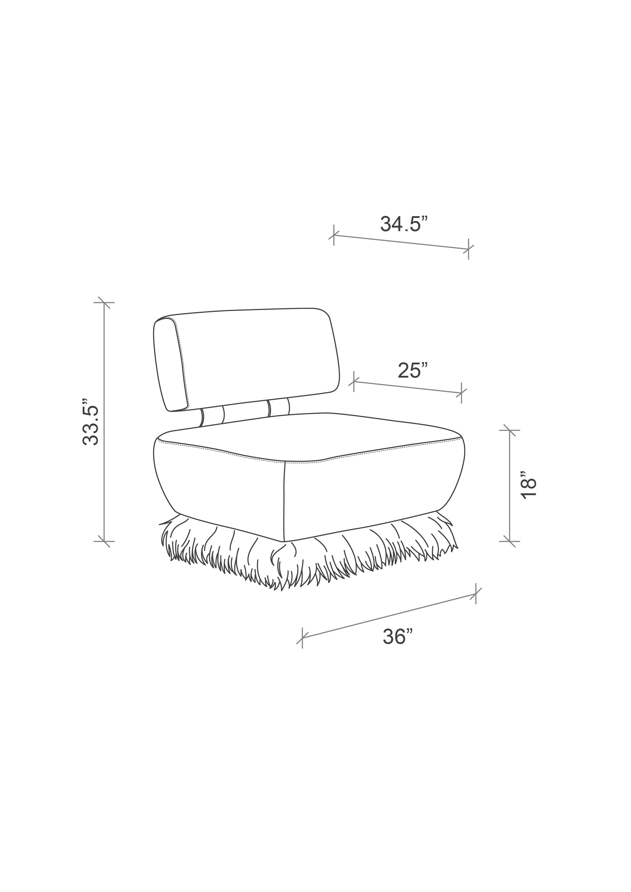 Ostrich Fluff Lounge Chair - Cream