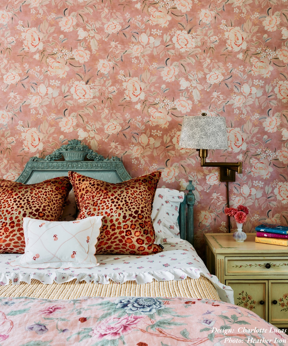 Safari Spot Velvet Pillow - Coral