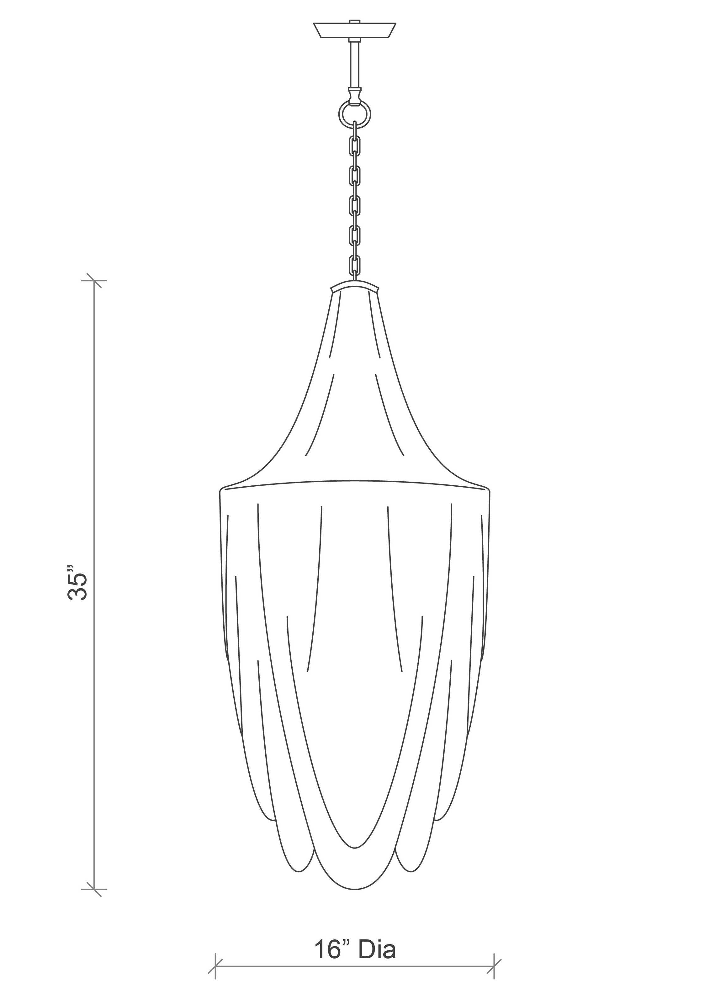 Small Round Whisper with Crown Leather Chandelier