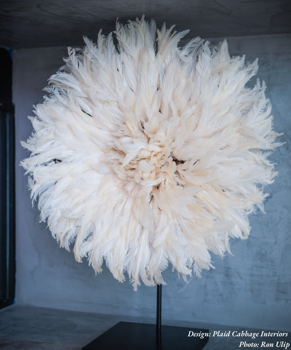 Juju Feather Hat - 20" - Cream