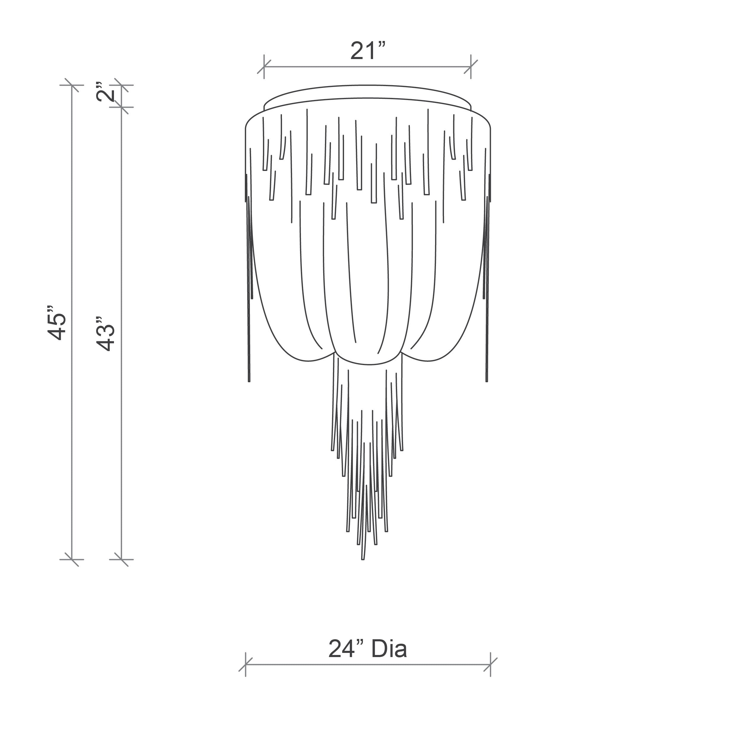 Small Round Urchin Flush Mount Leather Chandelier