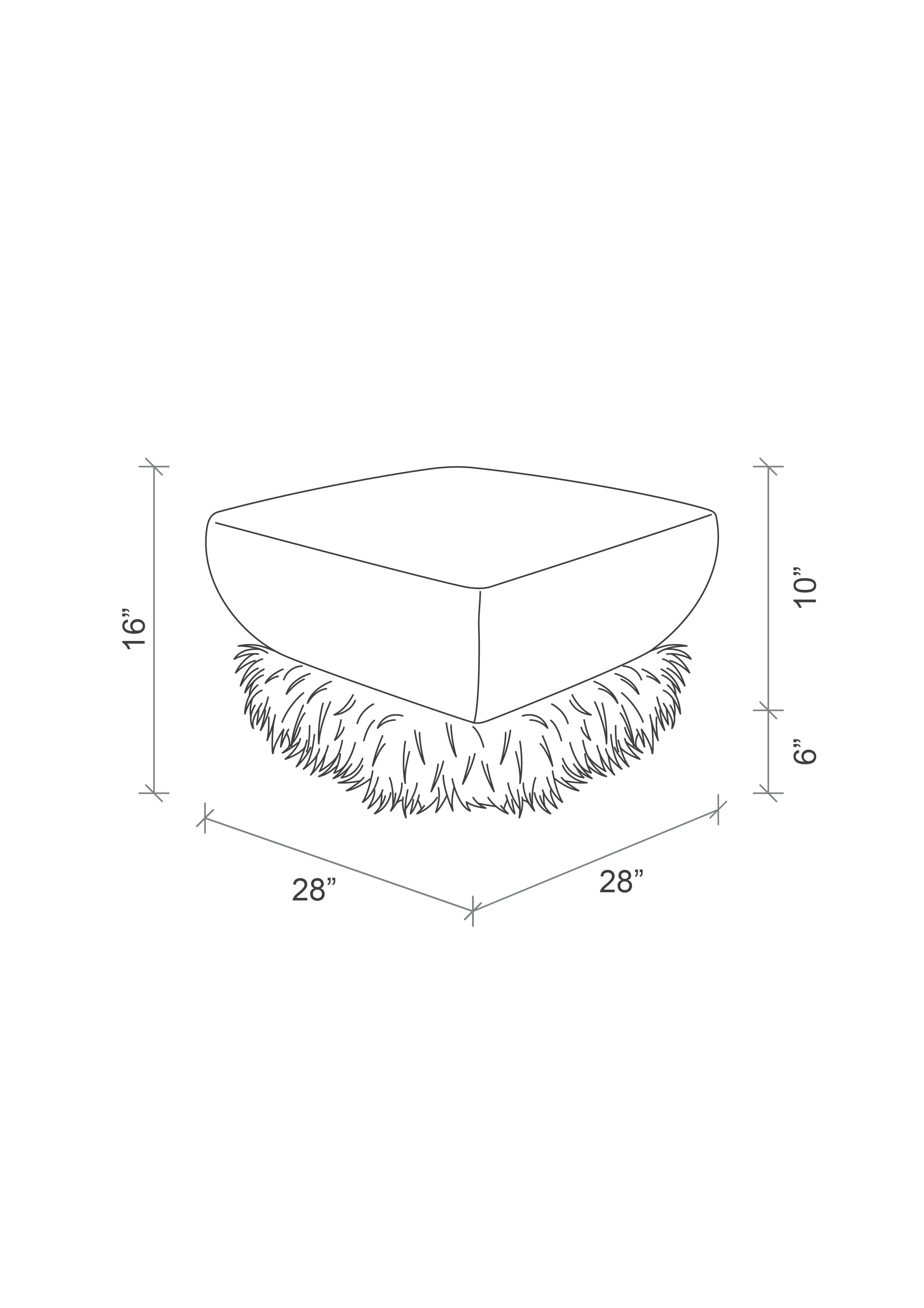 Ostrich Fluff Square Ottoman