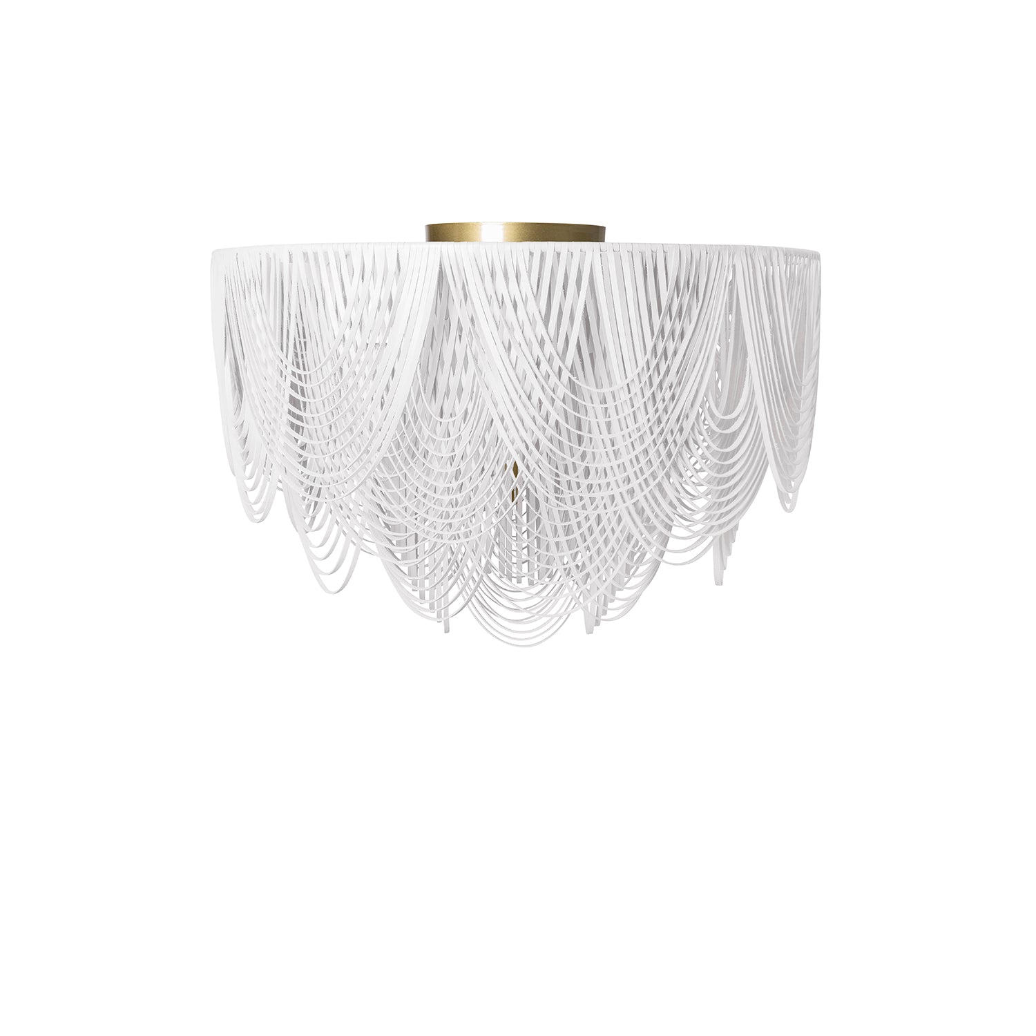 Extra Large Short Round Whisper Flush Mount Leather Chandelier in Premium Leather