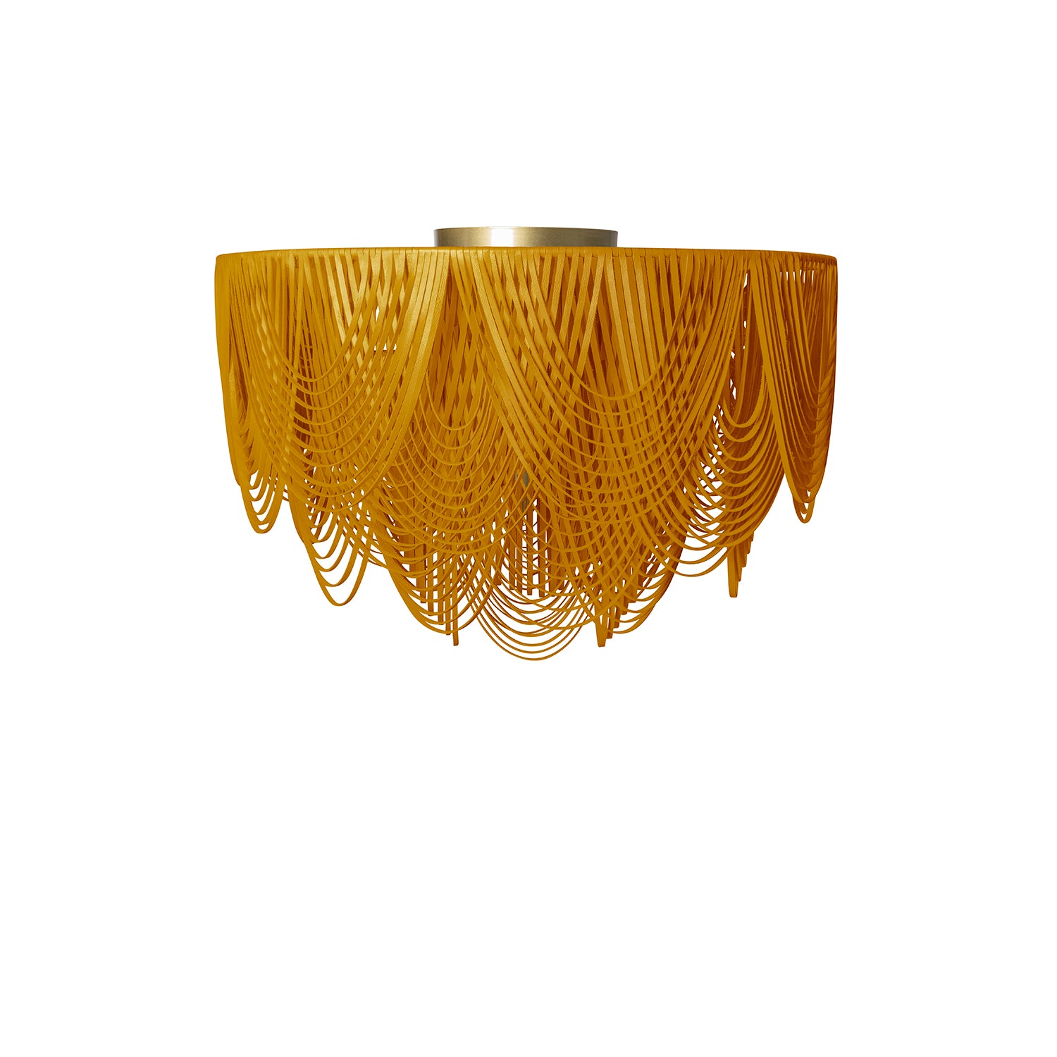 Extra Large Short Round Whisper Flush Mount Leather Chandelier in NeKeia Leather
