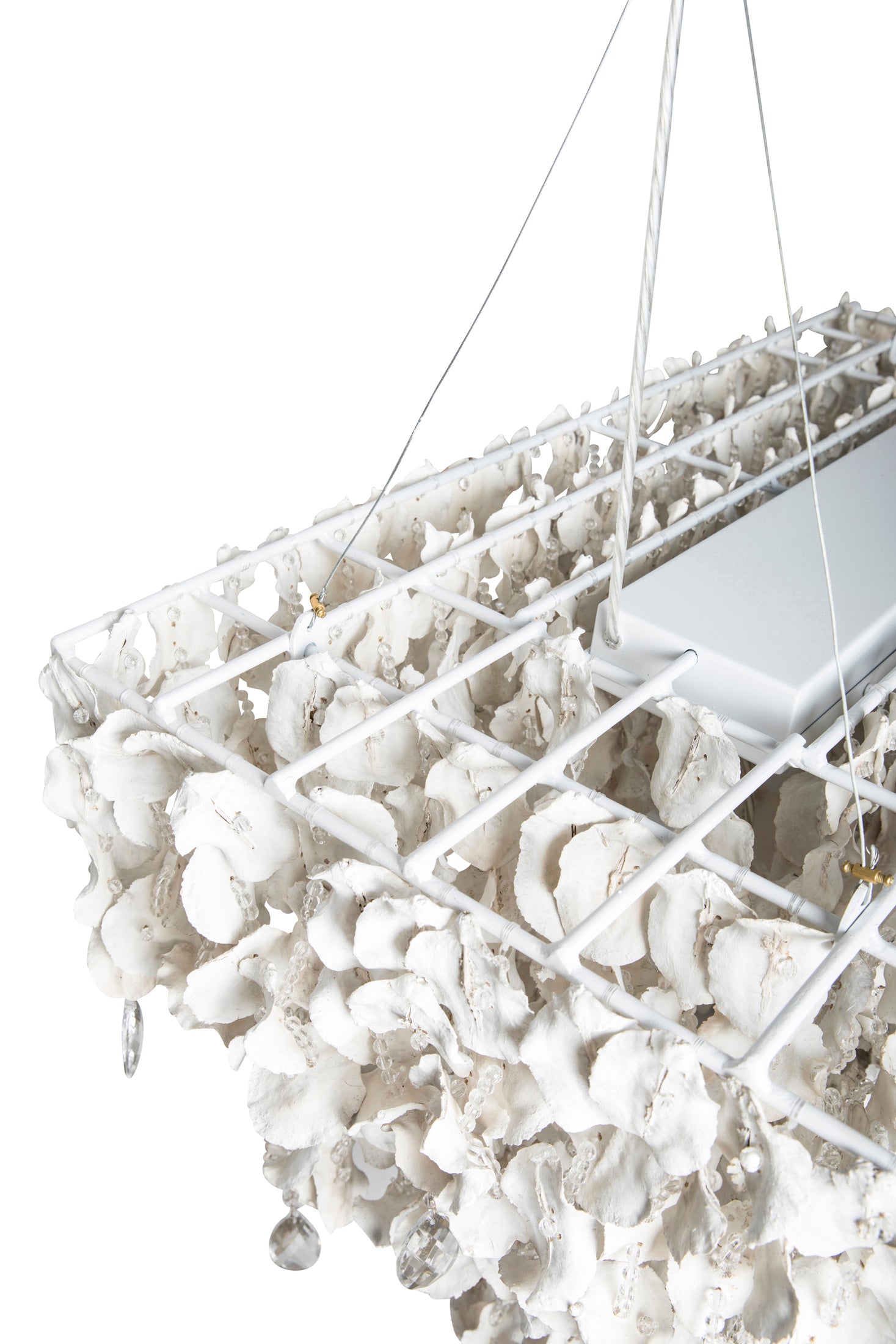 Rectangle Crystal Snow Jacaranda Pod Chandelier