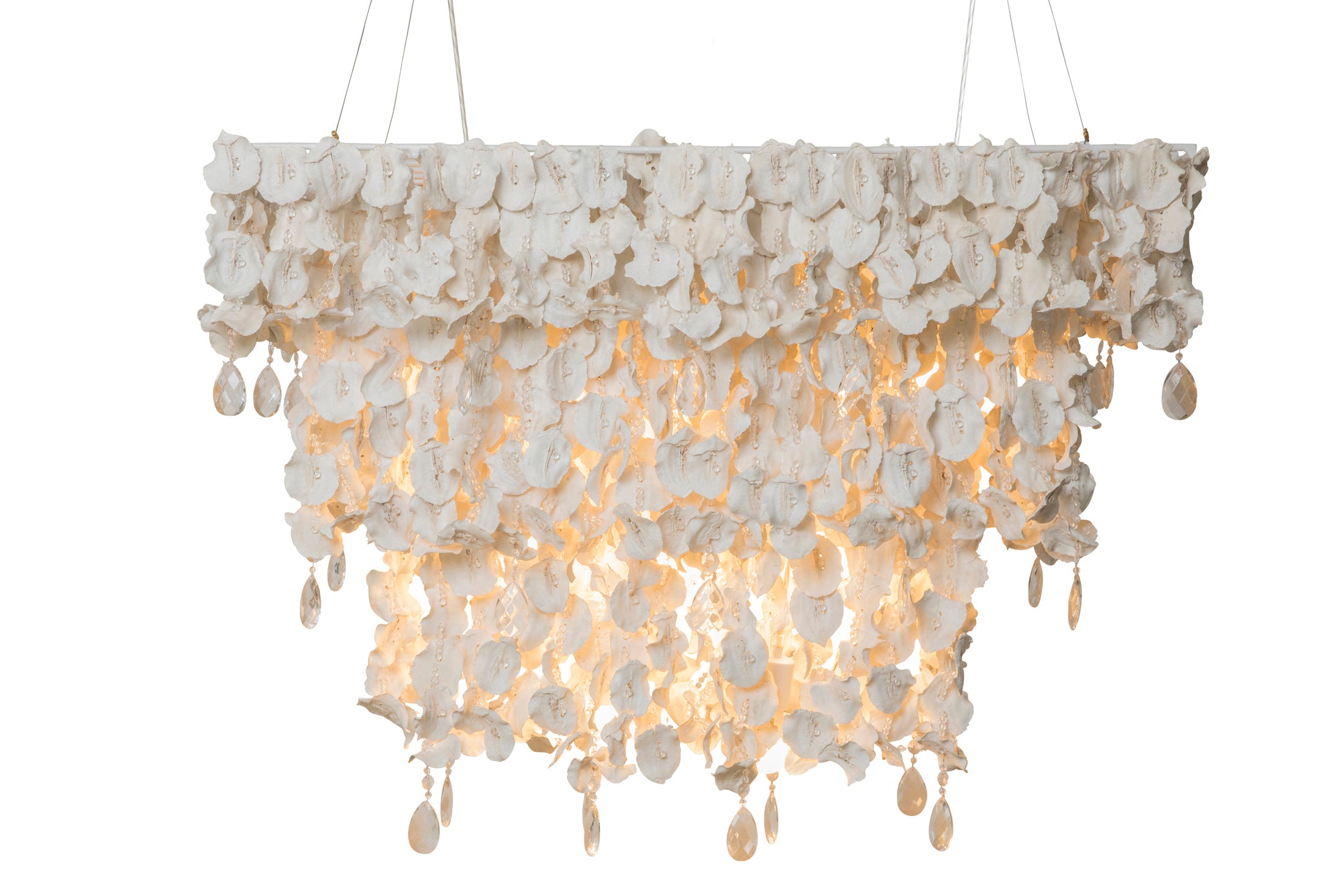 Rectangle Crystal Snow Jacaranda Pod Chandelier