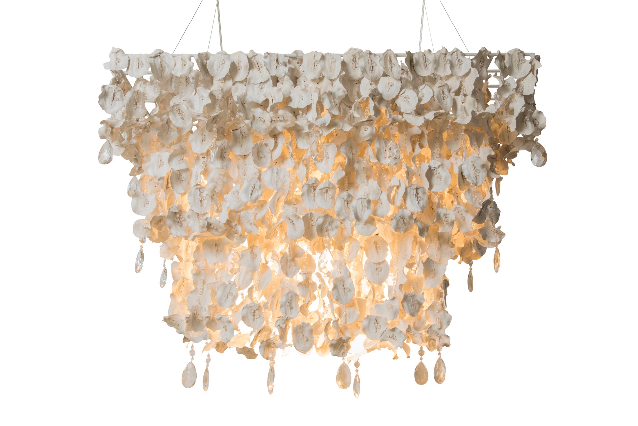 Rectangle Crystal Snow Jacaranda Pod Chandelier