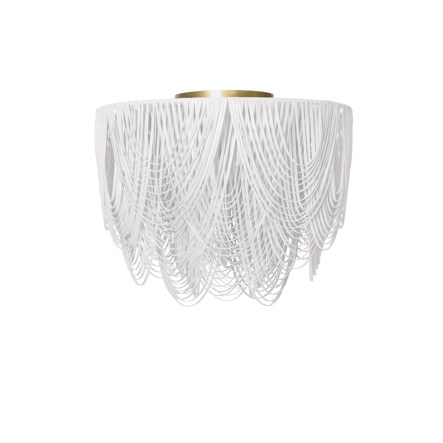 Medium Round Whisper Flush Mount Leather Chandelier in Premium Leather