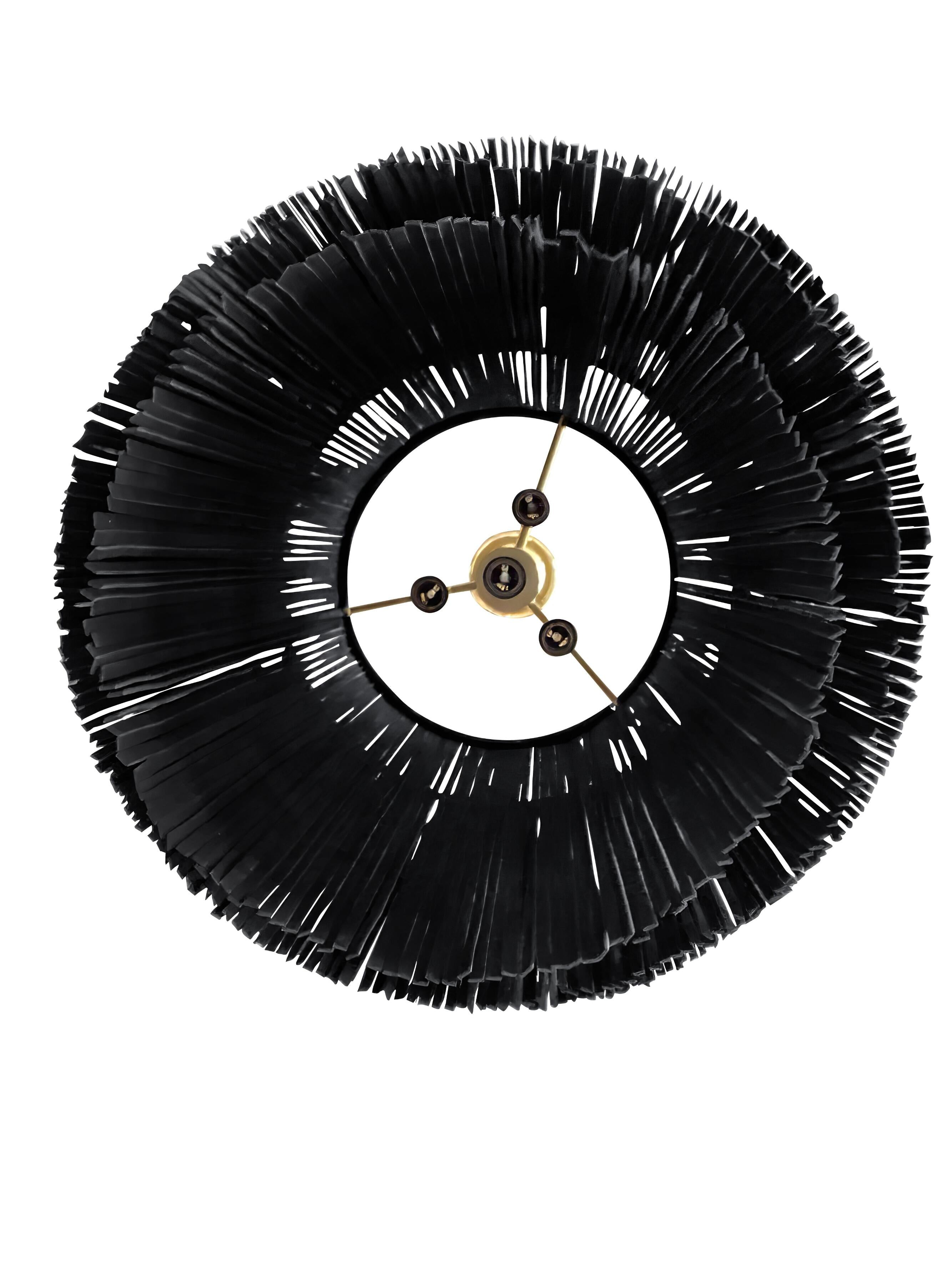 Small NeKeia Leather Chandelier in Brass Finish and Premium Leather