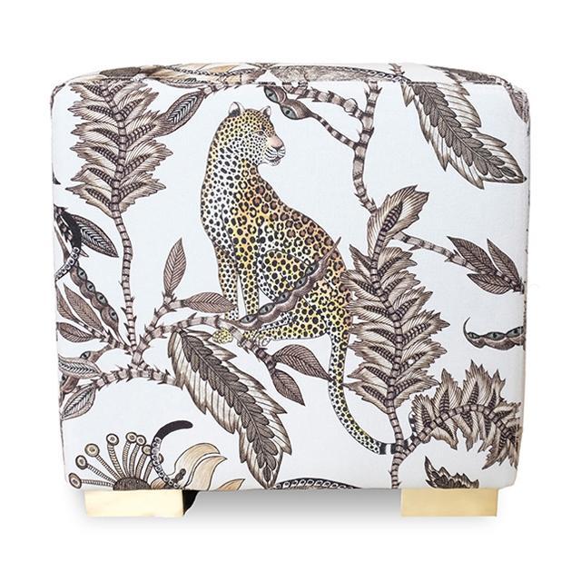 Monkey Bean Linen Cube Ottoman