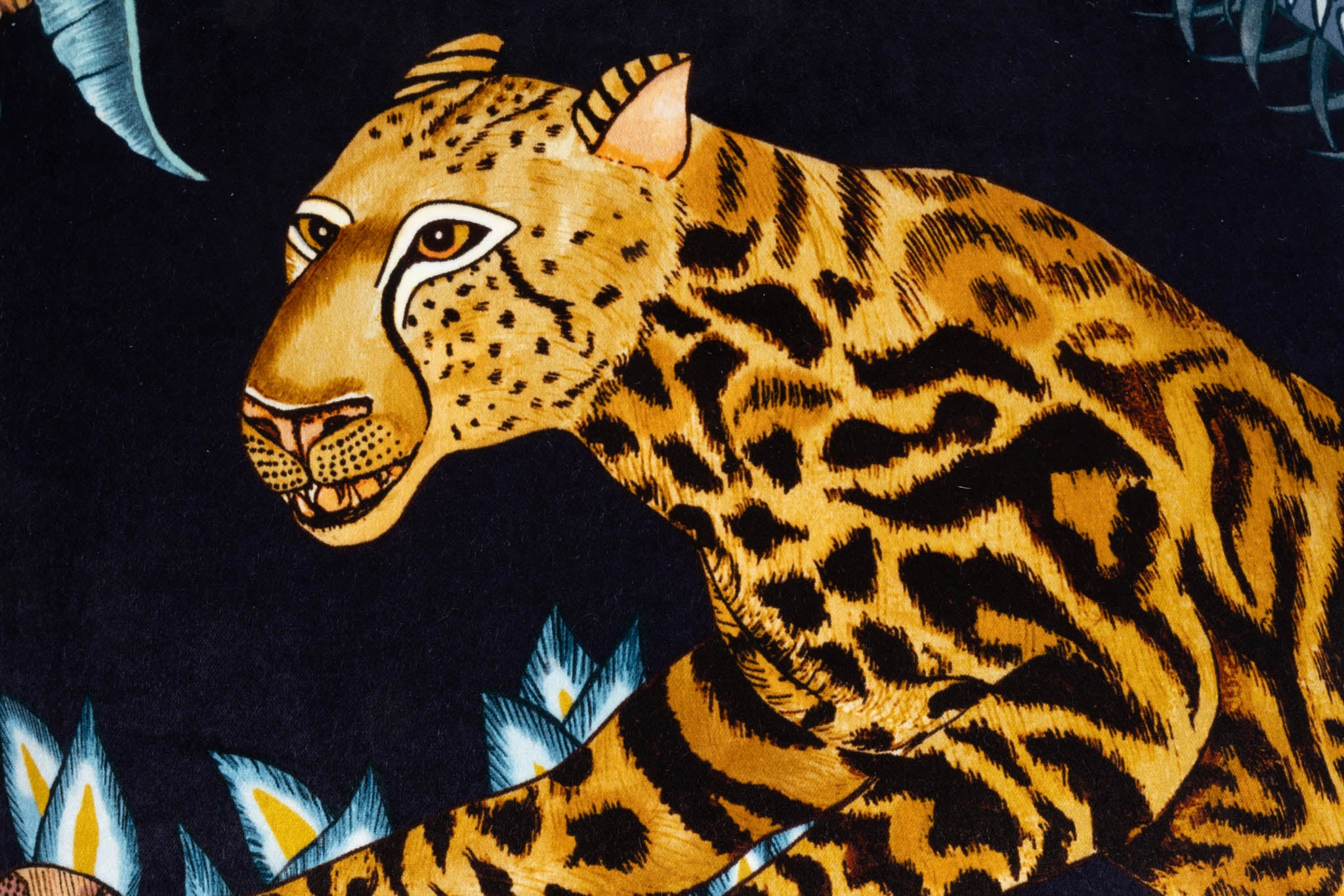 Cheetah Kings Forest Pillow - Velvet - Tanzanite