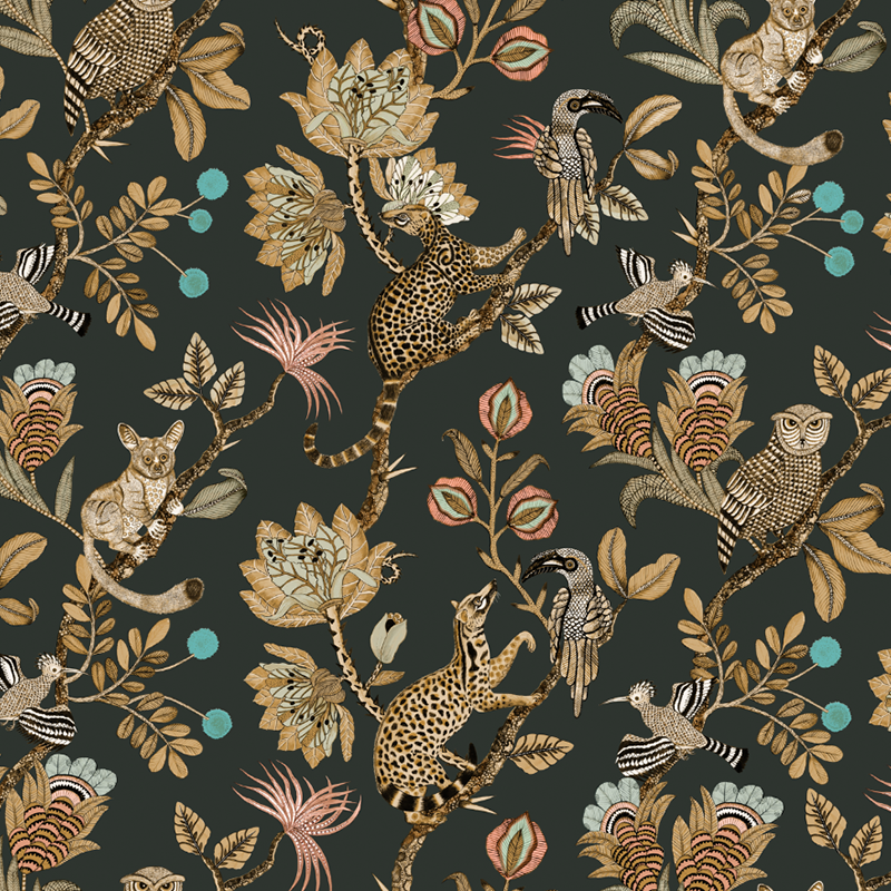 Camp Critters Fabric - Velvet - Dusk