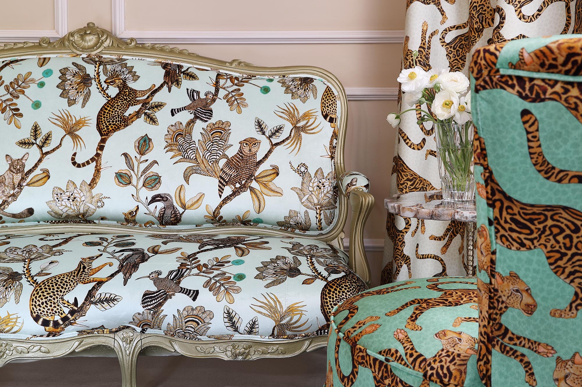 Camp Critters Fabric - Velvet - Mist