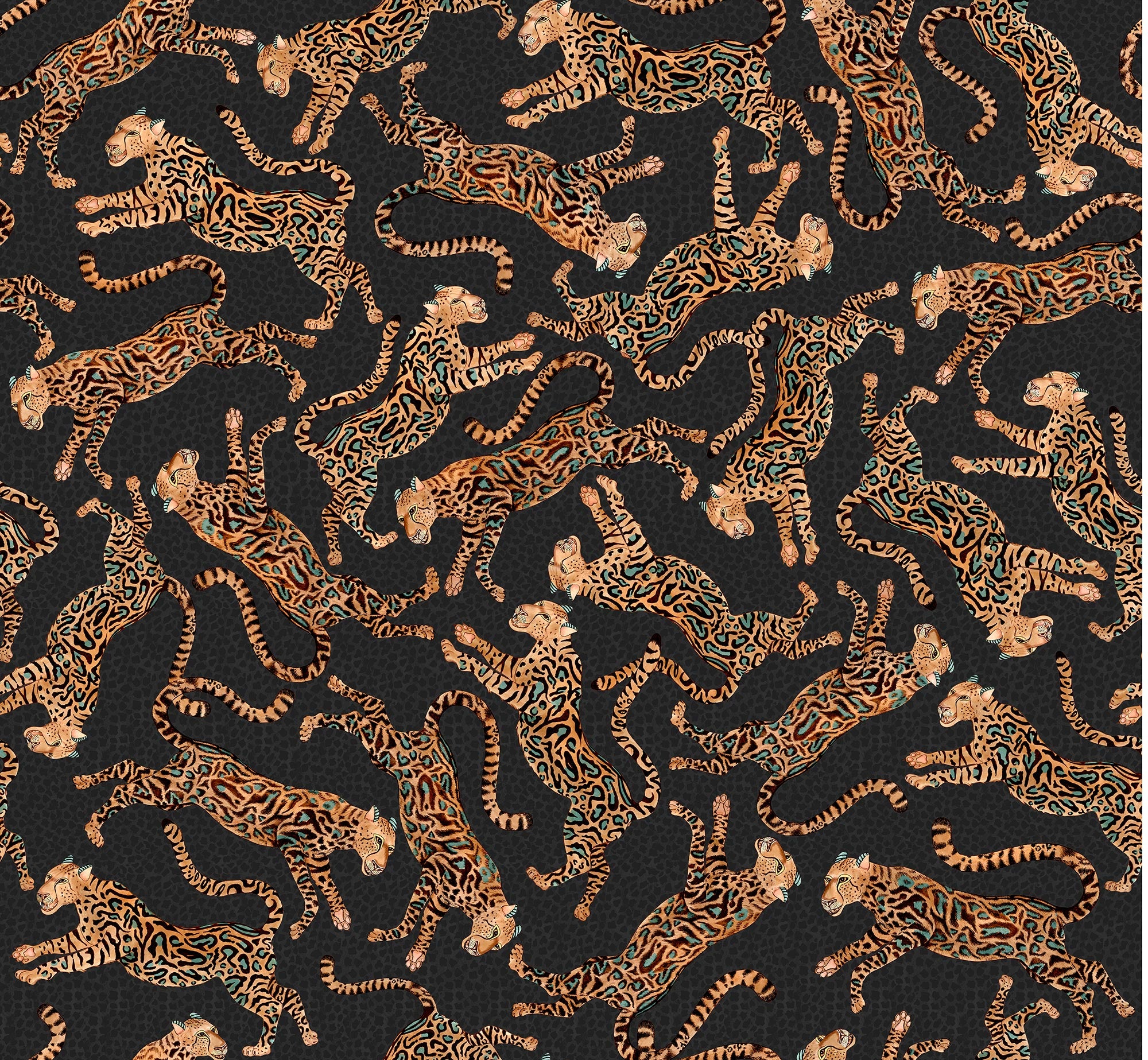 Cheetah Kings Fabric - Velvet - Amber