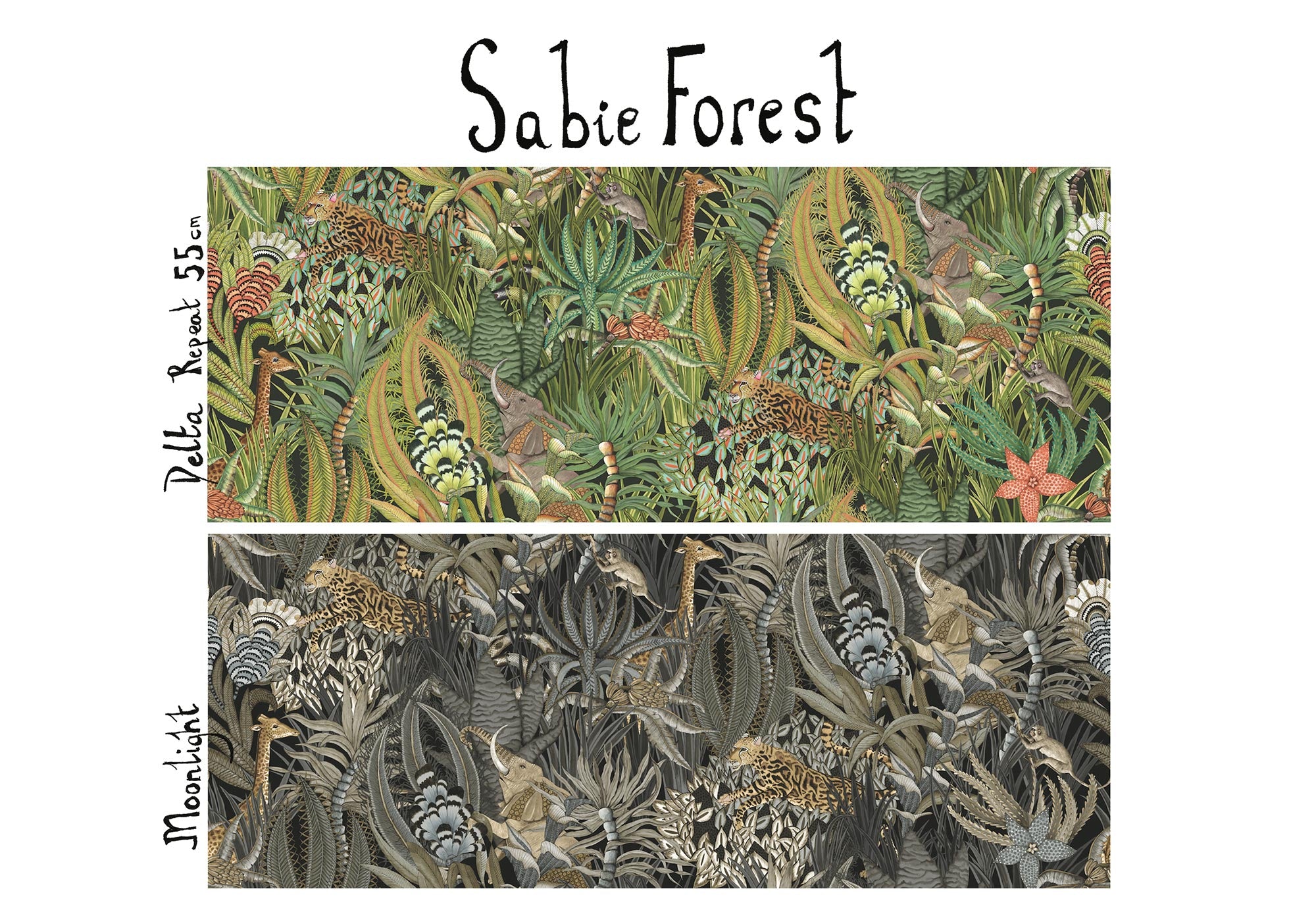 Sabie Forest Fabric - Velvet - Moonlight