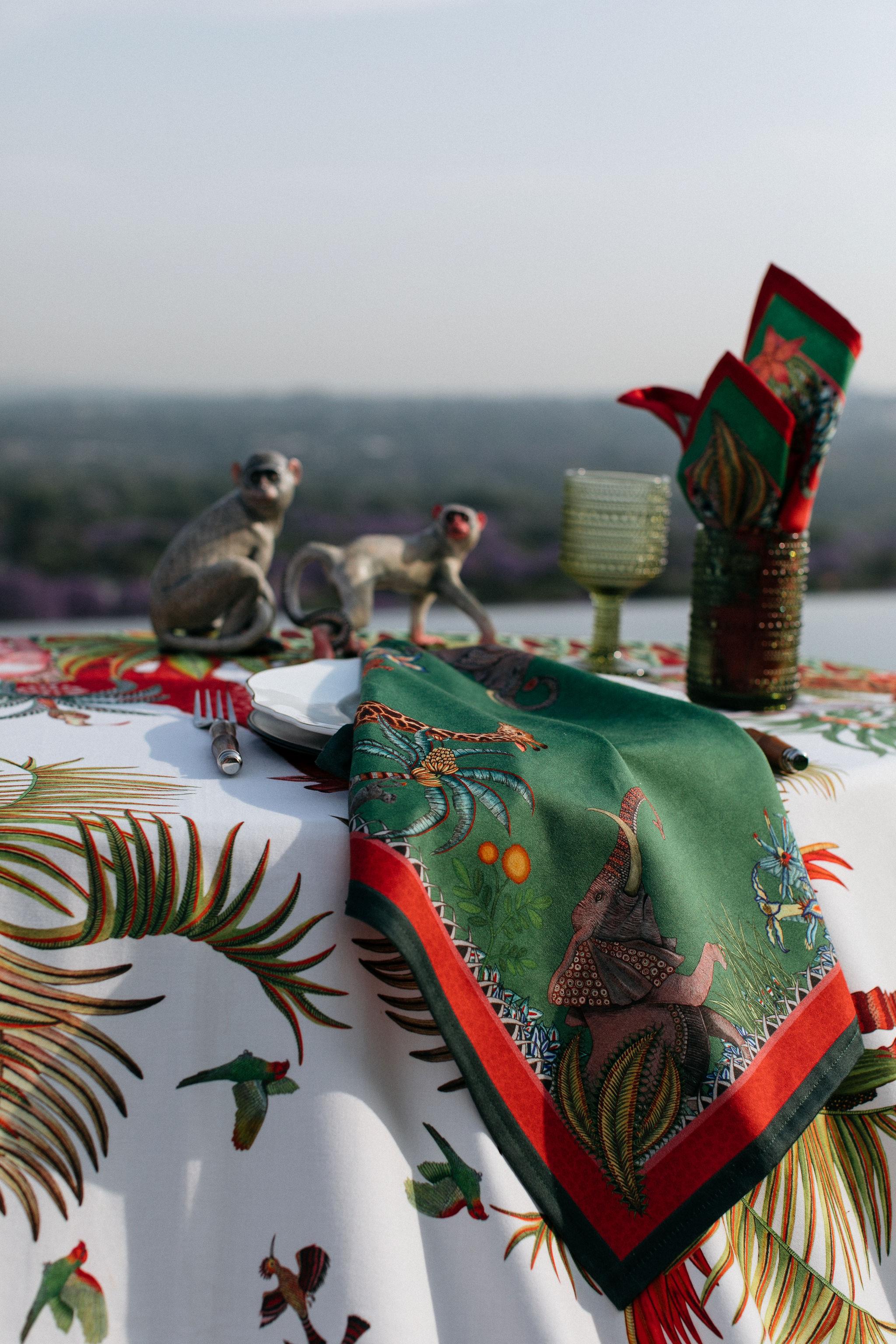 Palm Parade Tablecloth - Cotton - Square