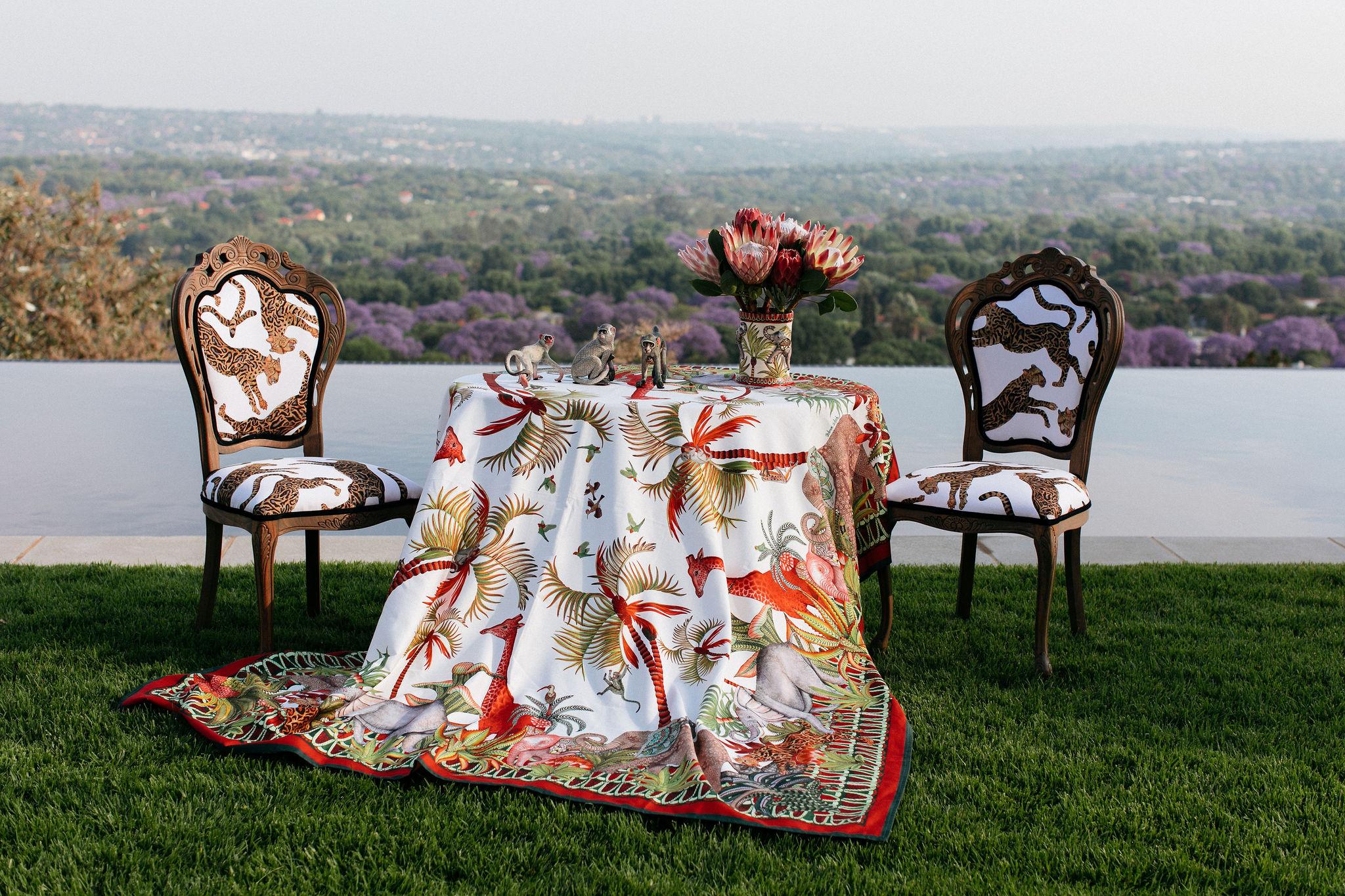 Palm Parade Tablecloth - Cotton - Square