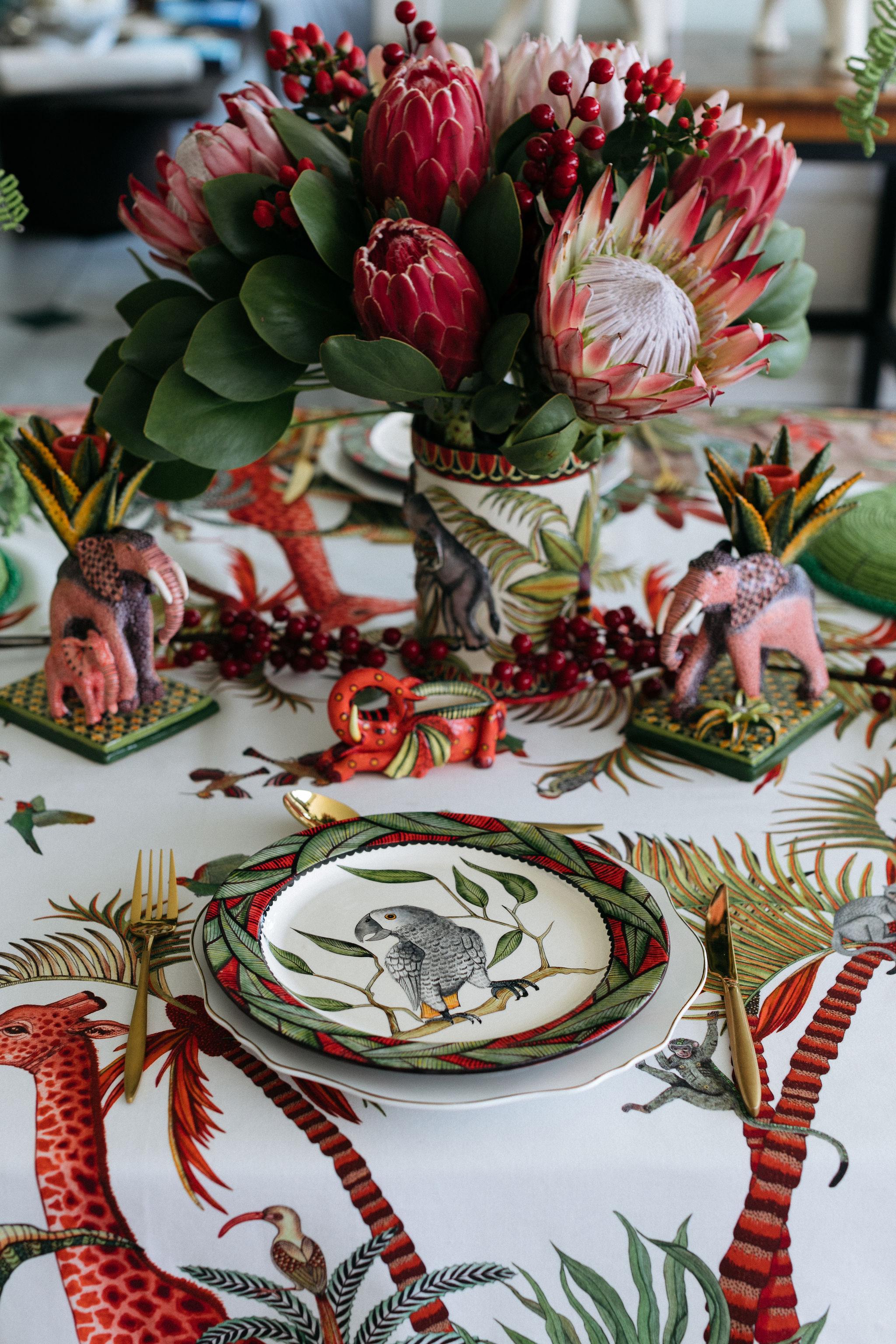 Palm Parade Tablecloth - Cotton - Square