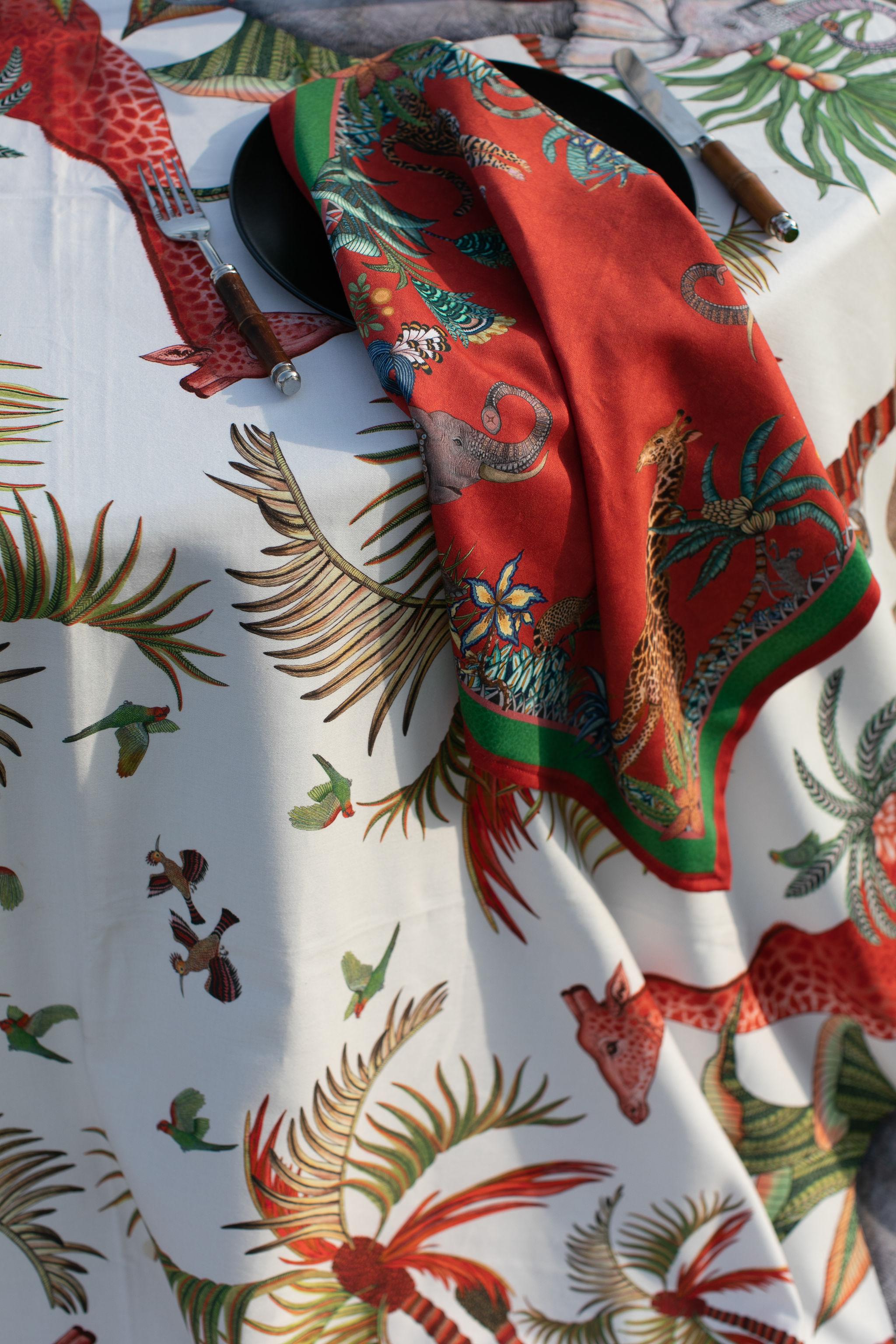 Palm Parade Tablecloth - Cotton - Square