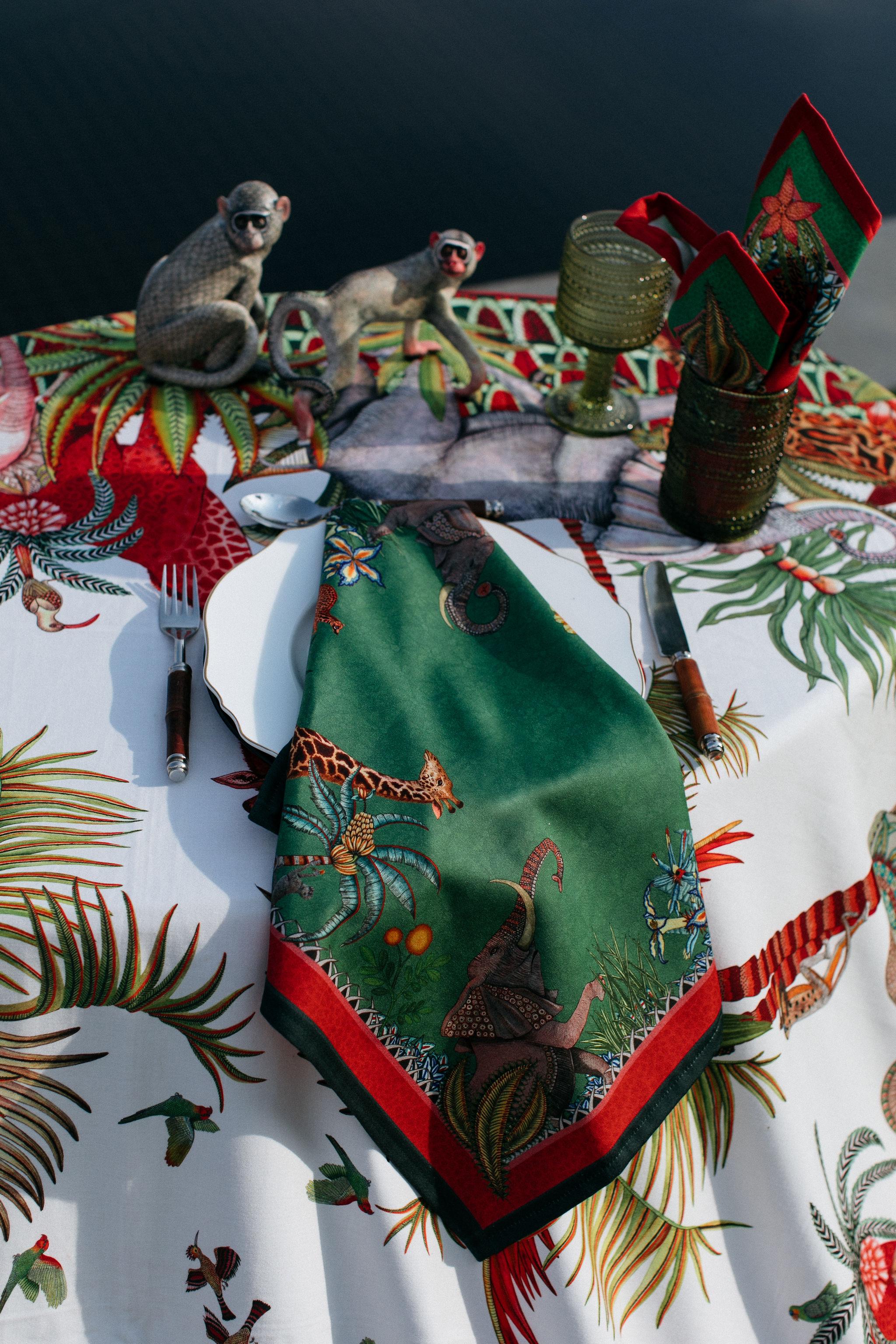 Palm Parade Tablecloth - Cotton - Square