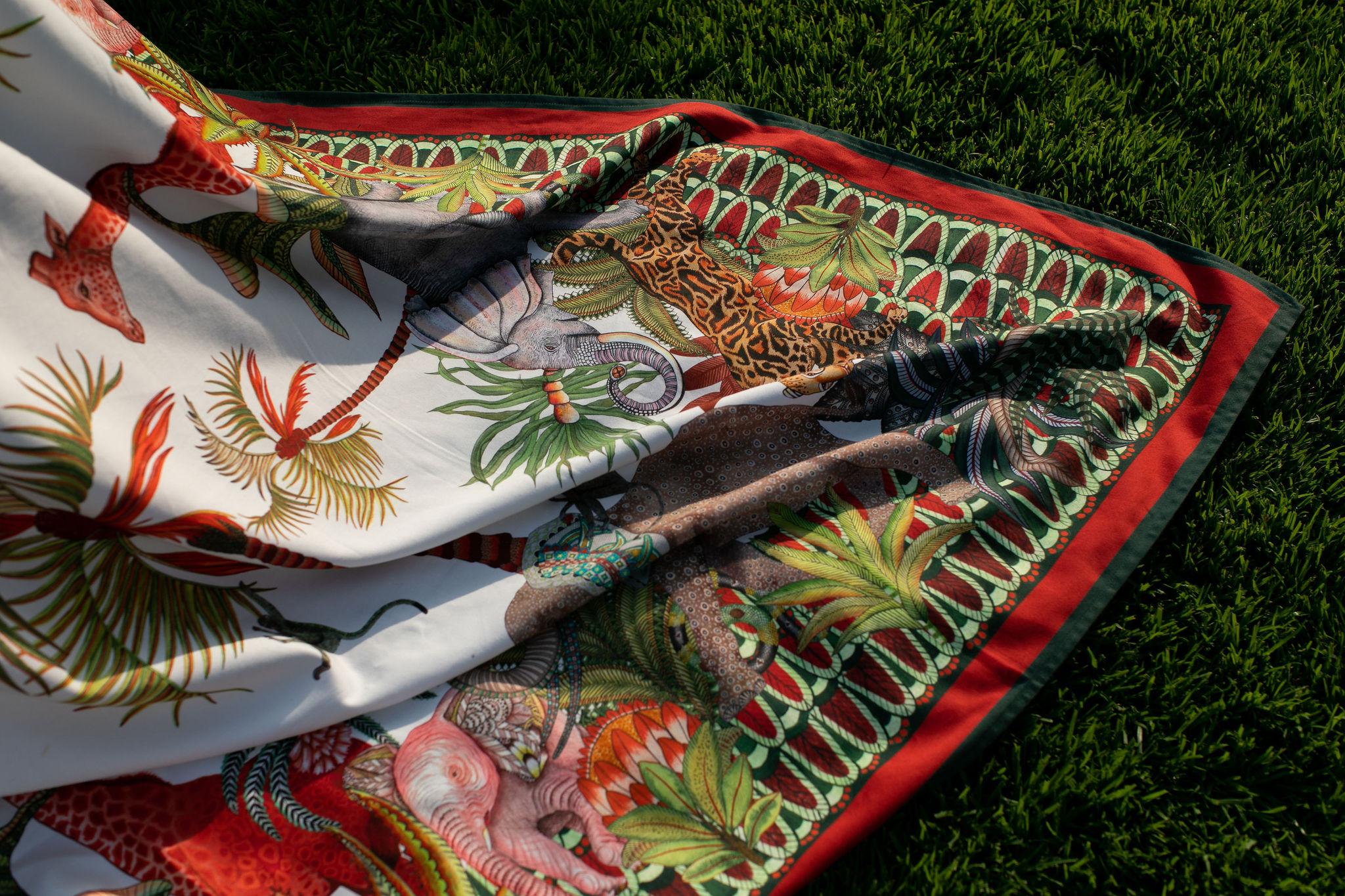 Palm Parade Tablecloth - Cotton - Square