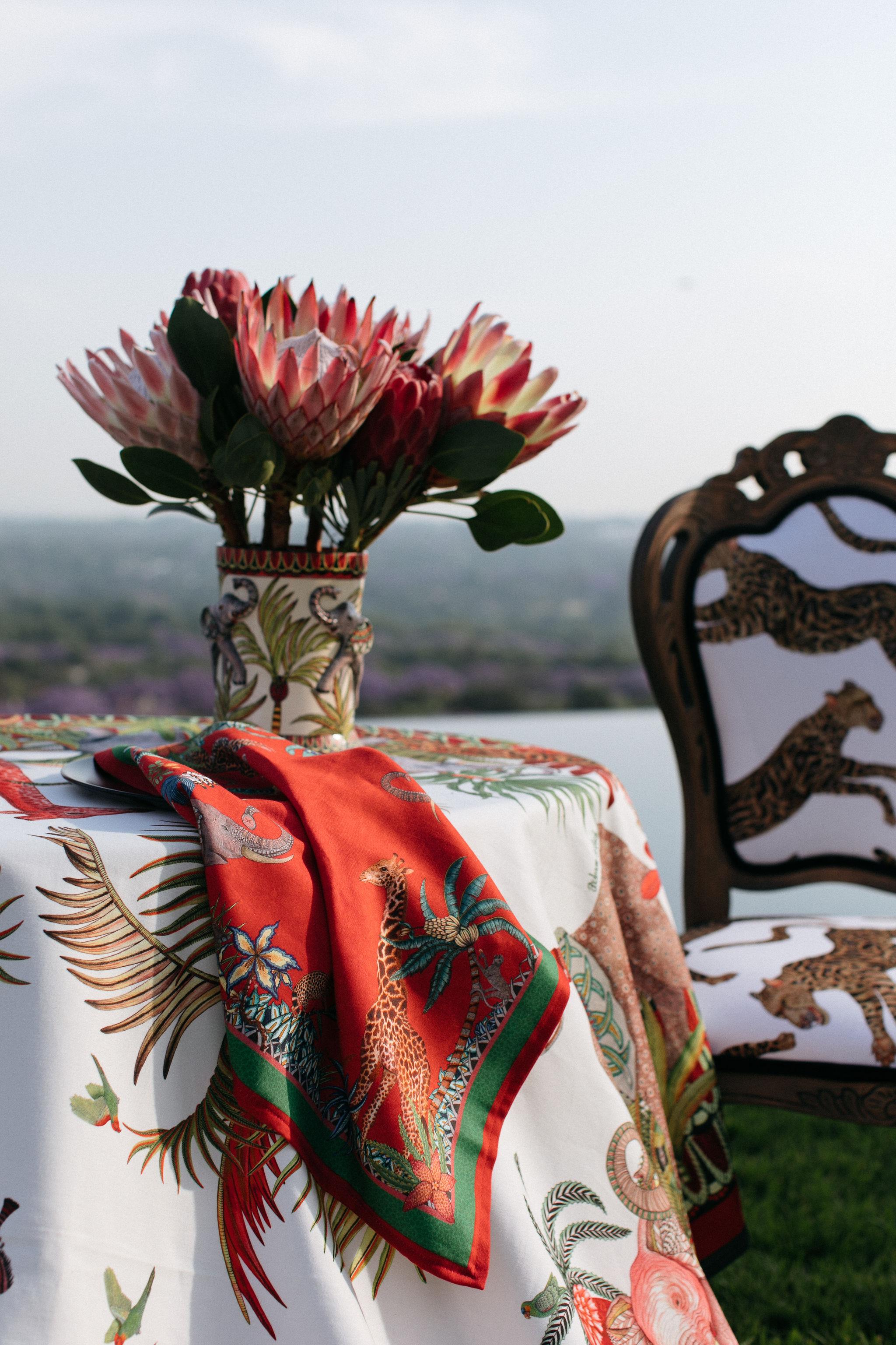 Palm Parade Tablecloth - Cotton - Square