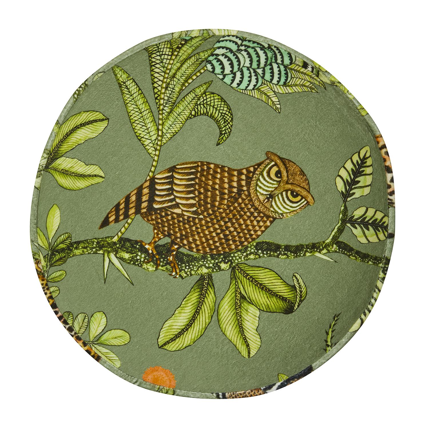 Camp Critters Velvet Pouf on Gold Base - Delta