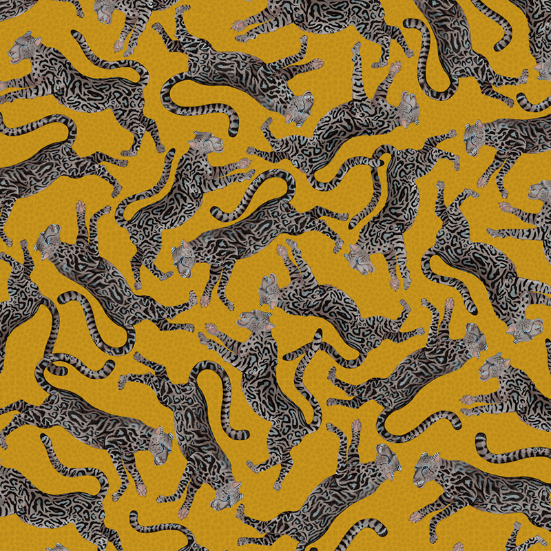 Cheetah Kings Outdoor Fabric - Gold