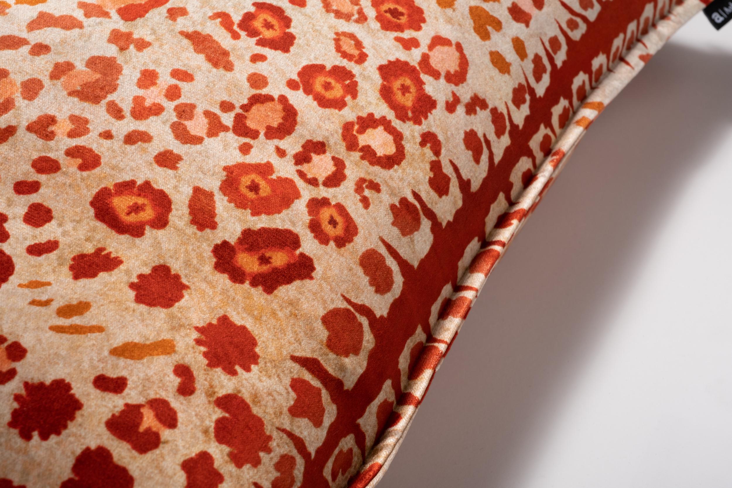 Safari Spot Pillow - Velvet - Coral