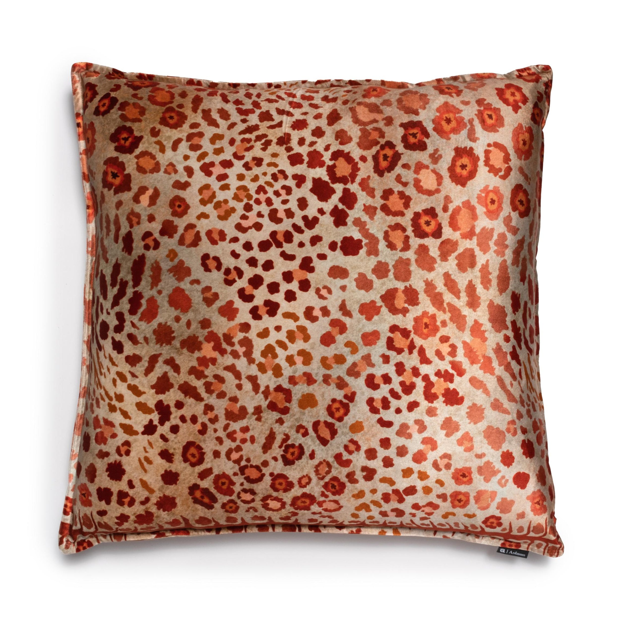 Safari Spot Velvet Pillow - Coral