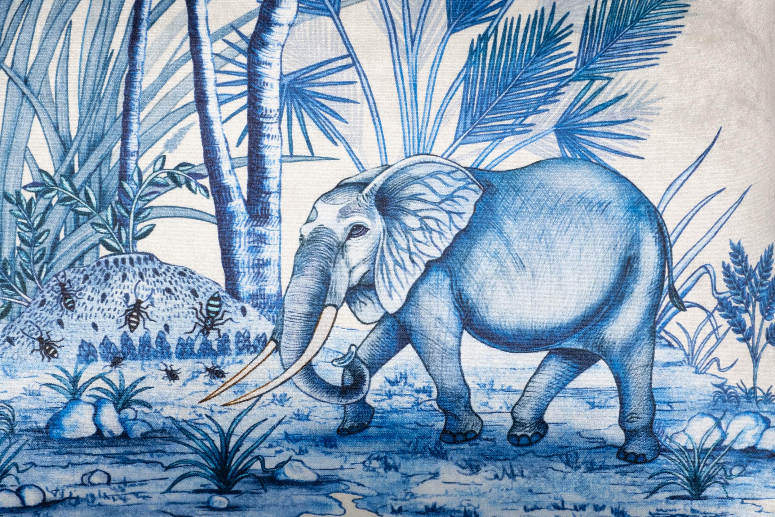 Thanda Toile Pillow - Velvet - Tanzanite