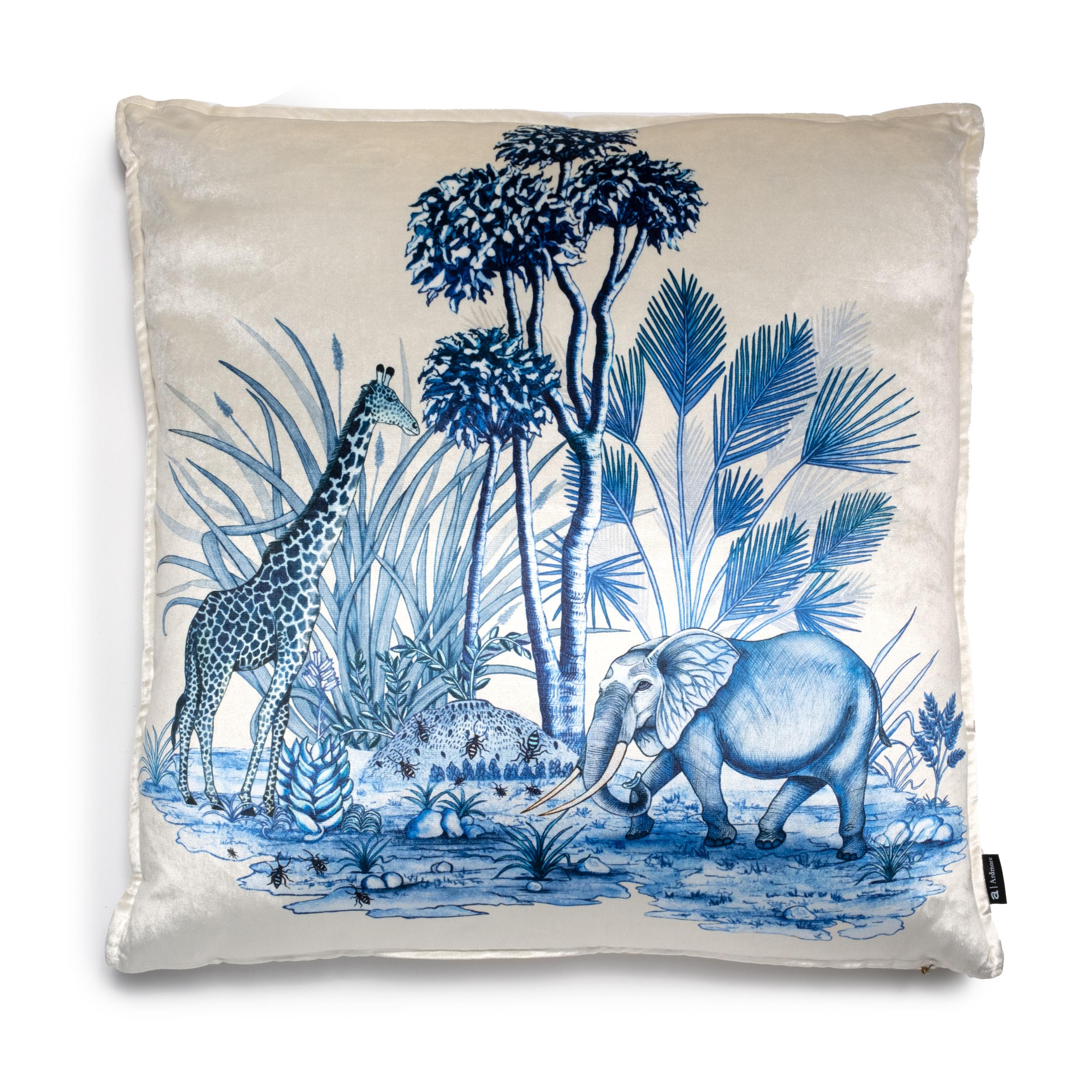 Thanda Toile Pillow - Velvet - Tanzanite