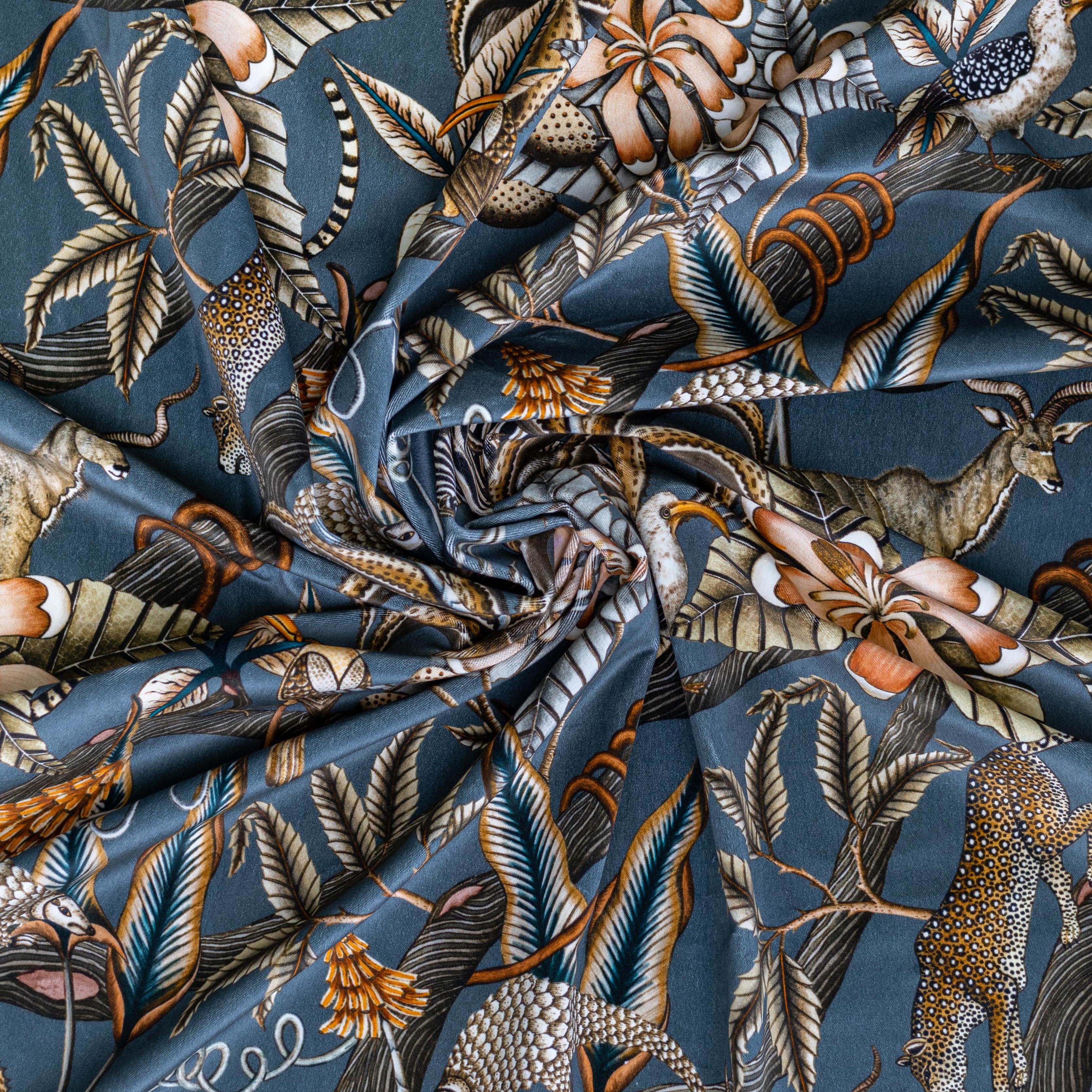 Pangolin Park Fabric - Velvet - Ash