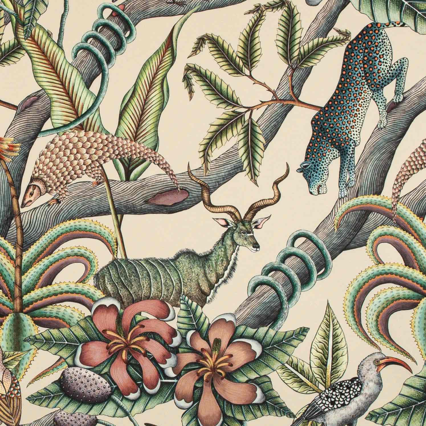 Pangolin Park Outdoor Fabric - Chalk