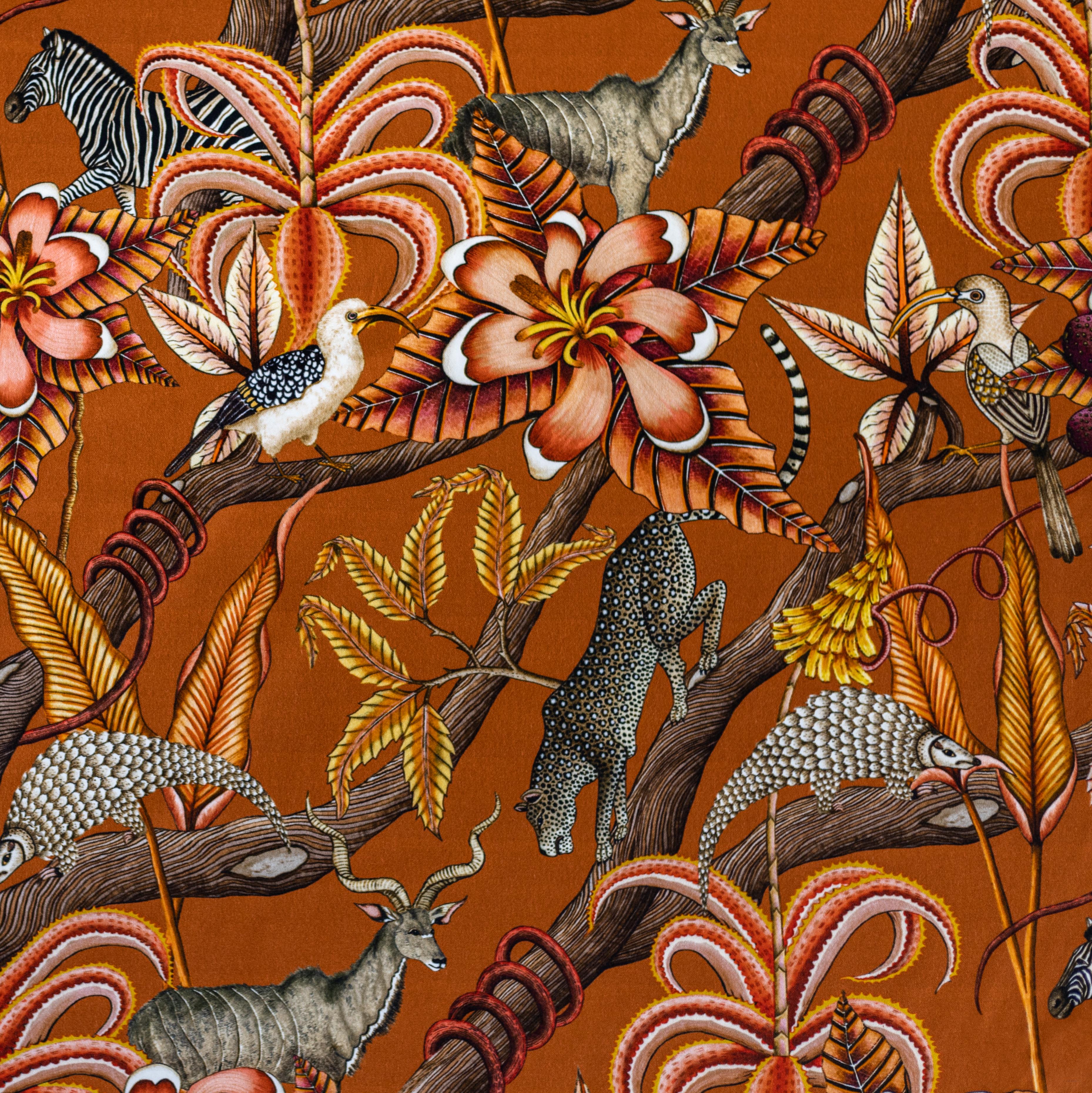 Pangolin Park Fabric - Velvet - Rust