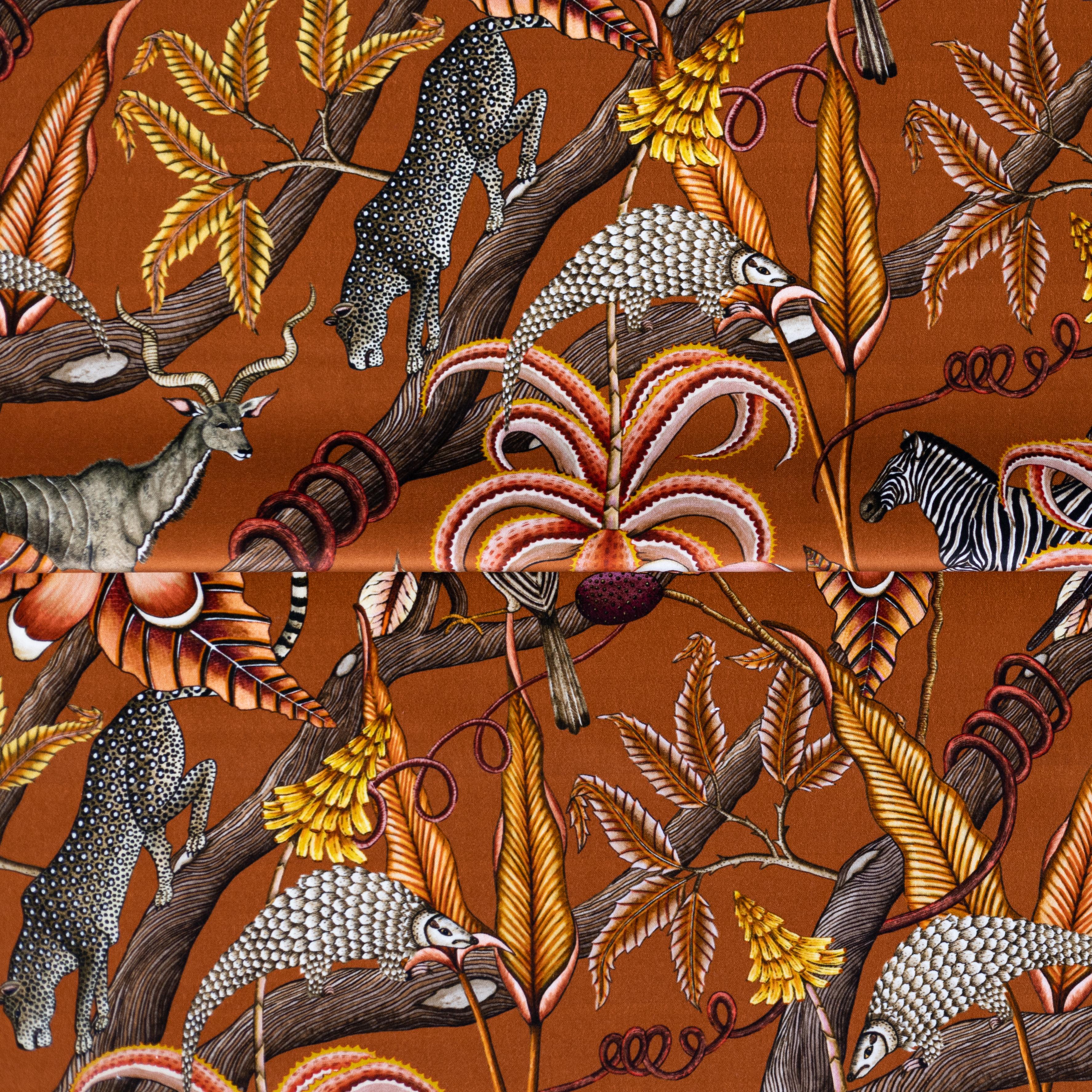 Pangolin Park Fabric - Velvet - Rust