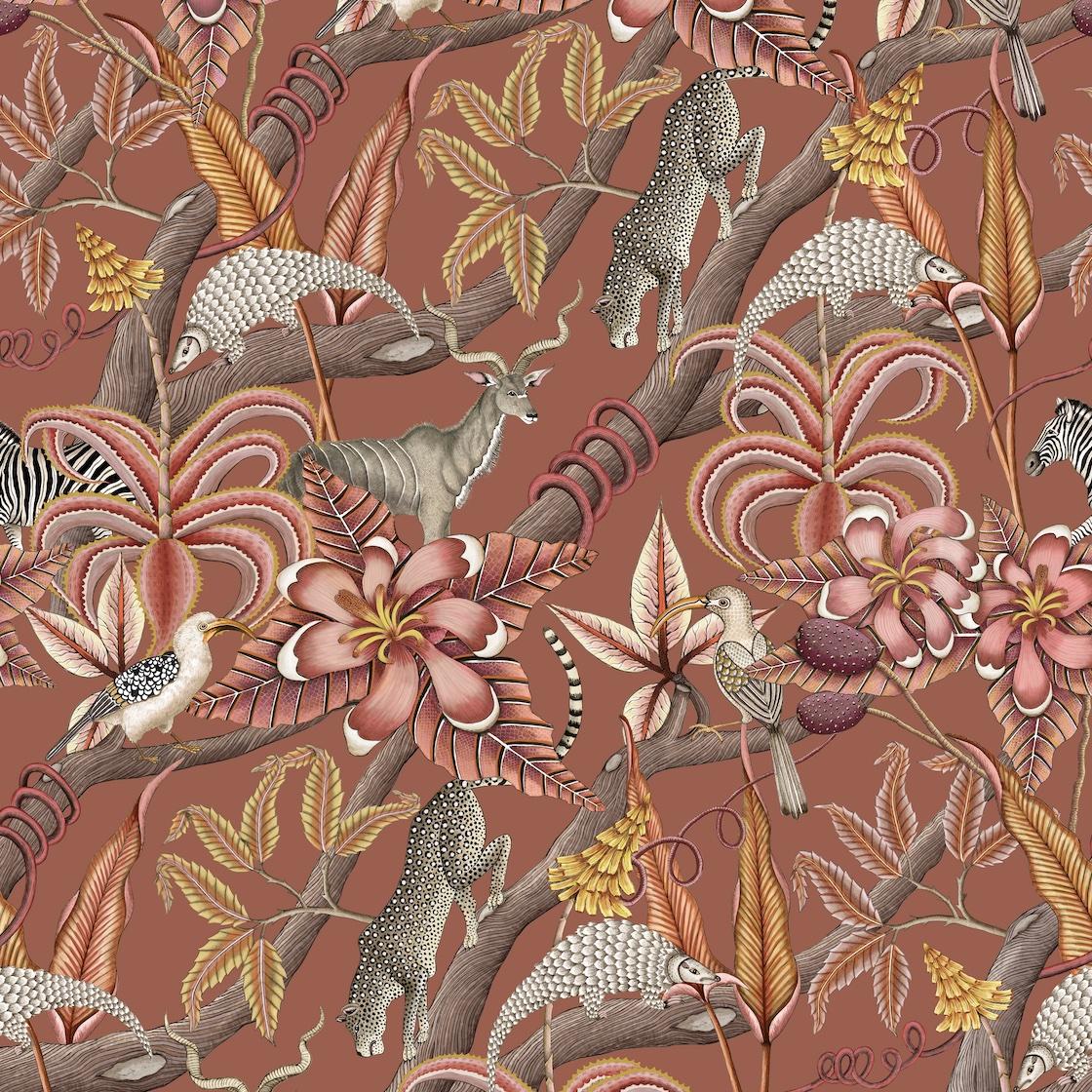 Pangolin Park Fabric - Velvet - Rust