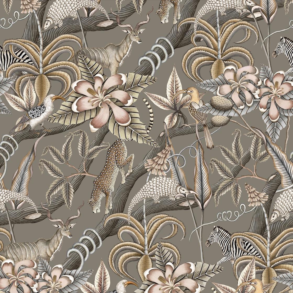 Pangolin Park Fabric - Velvet - Silver