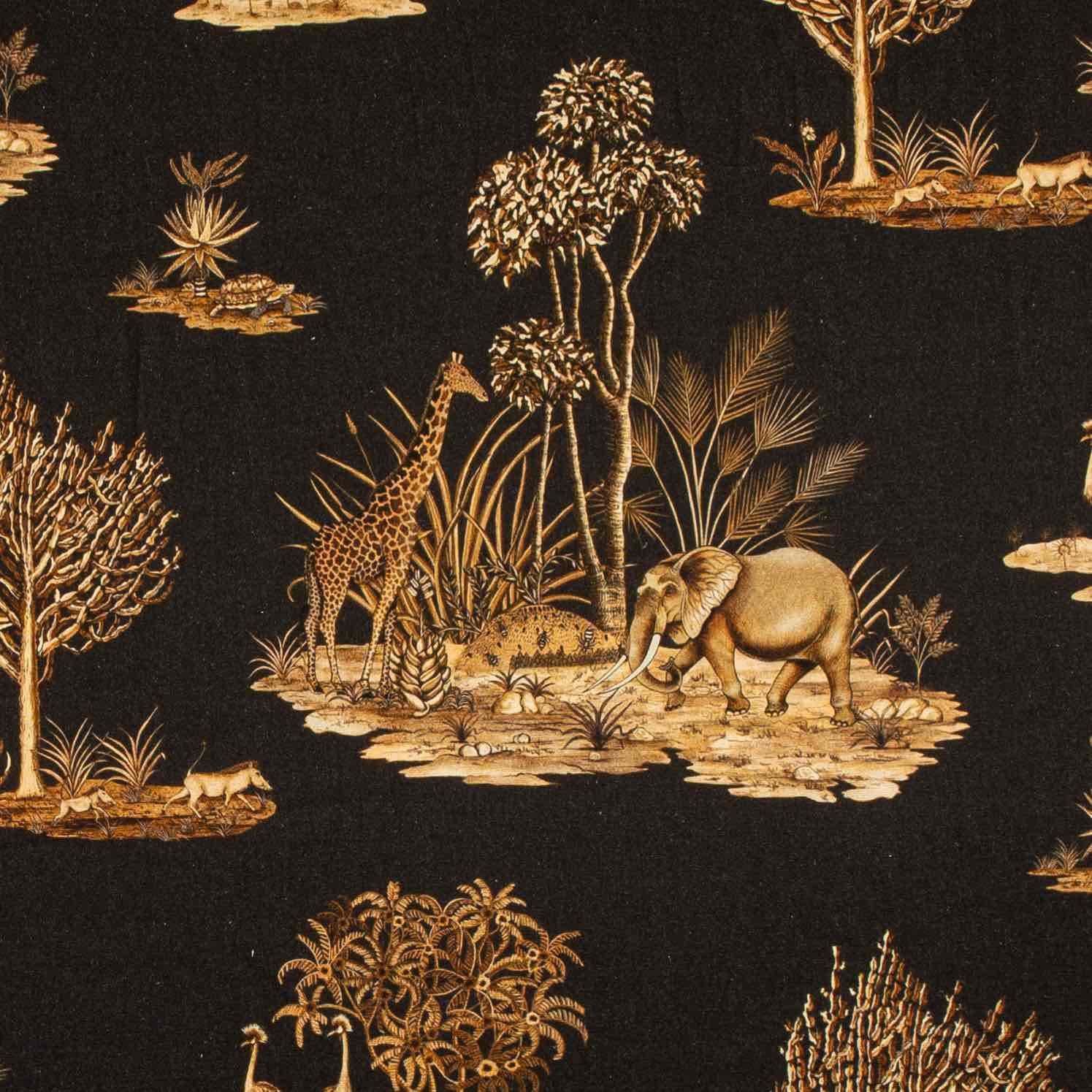 Thanda Toile Fabric - Linen - Gold