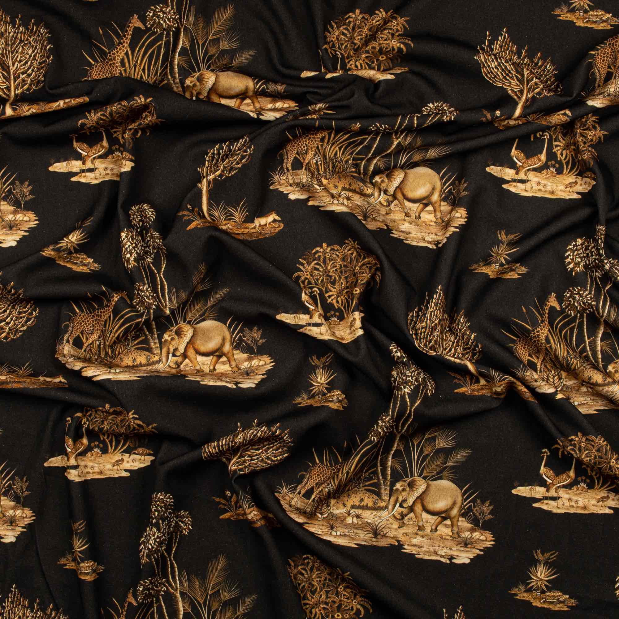 Thanda Toile Fabric - Linen - Gold